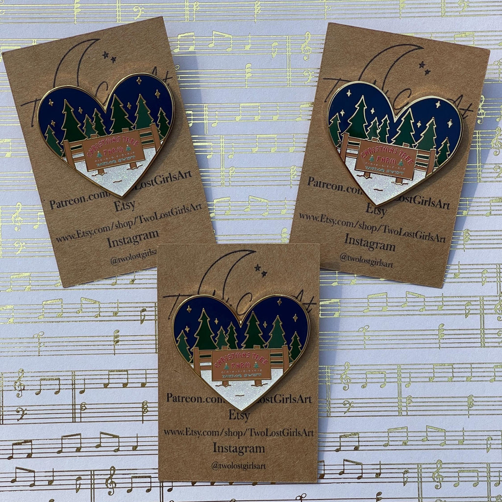 Christmas Tree Farm Heart Pin