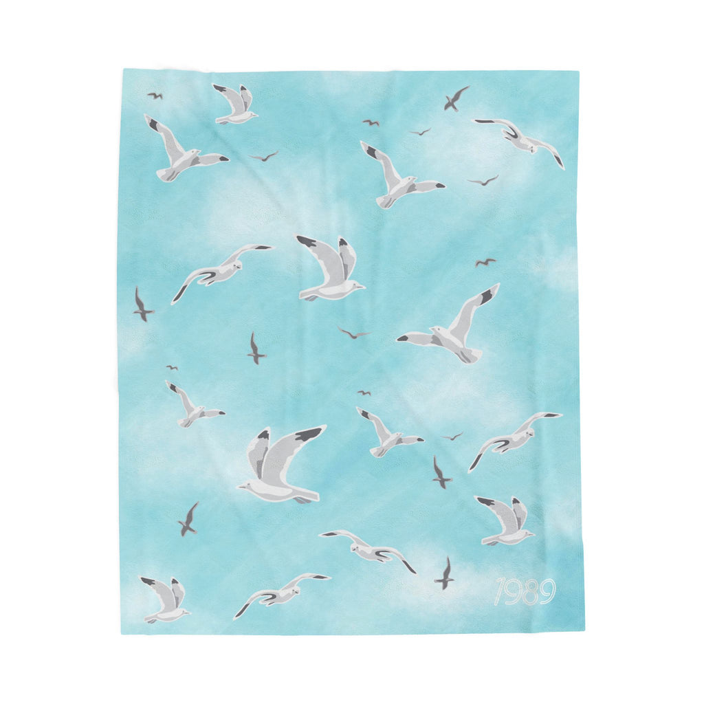 Seagulls in the Sky Velveteen Plush Blanket