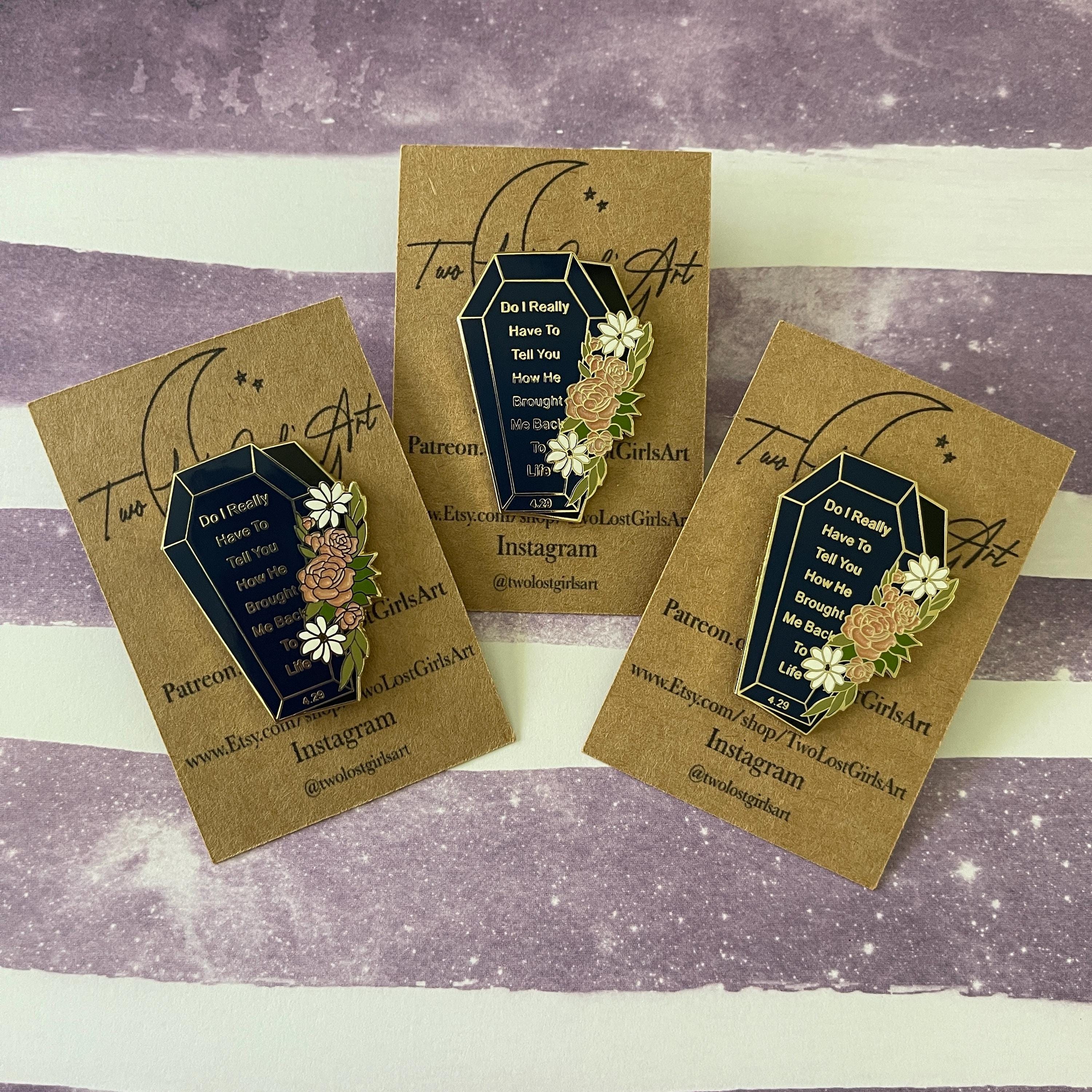 Floral Infidelity Coffin Enamel Pin