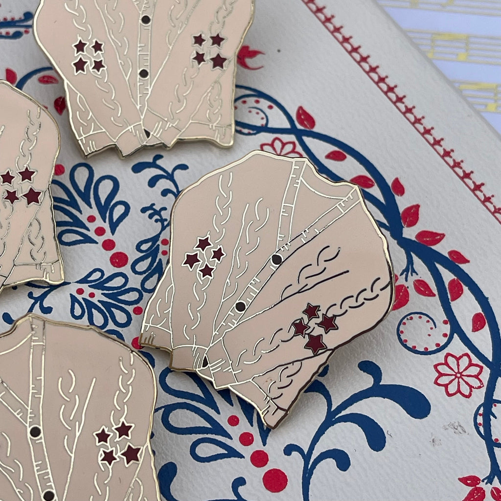 Red Cardigan Pin