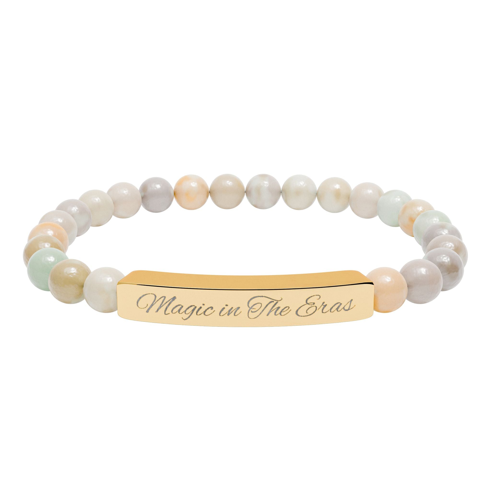 Relive the Magic Eras Friendship Bracelet Natural Stone Stretch Bar Bracelet