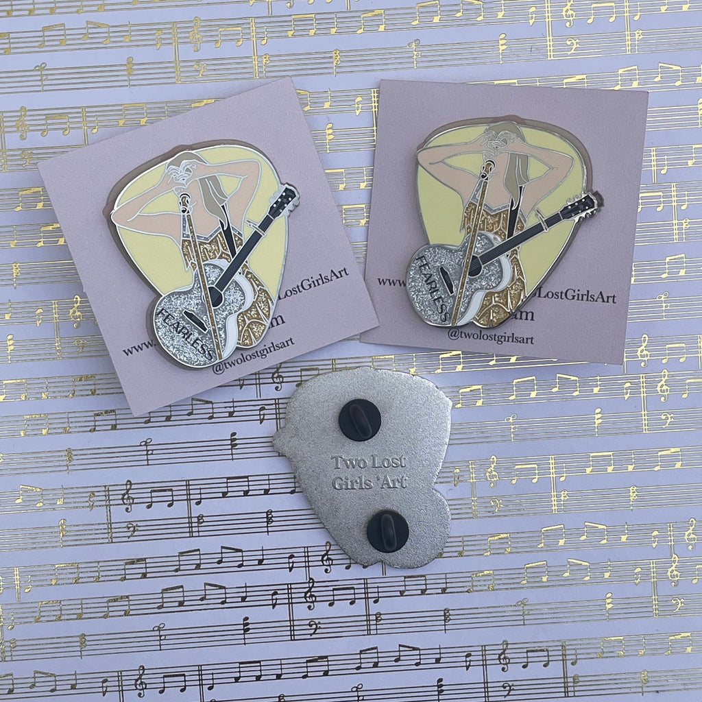 Fearless 2in Glitter Pin