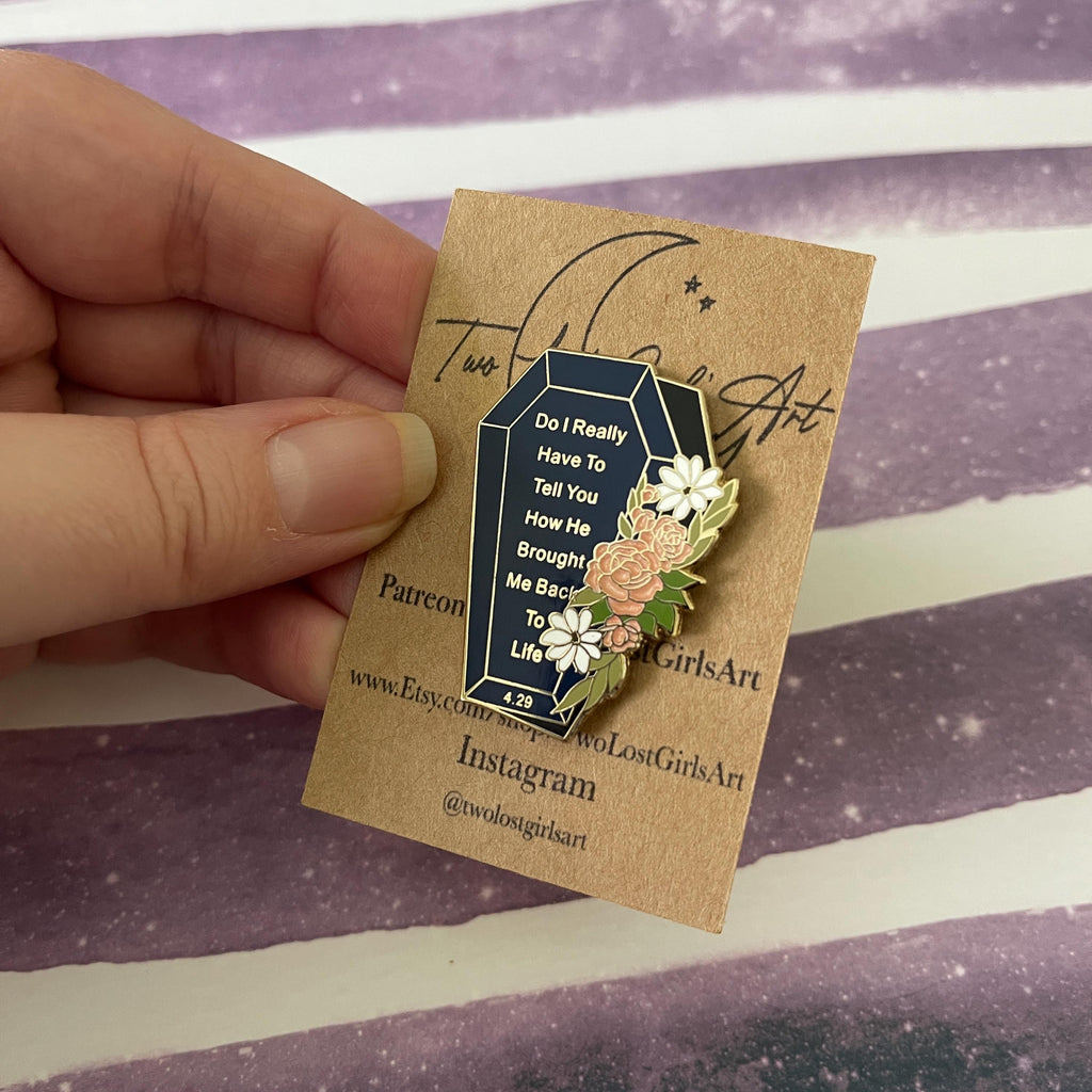 Floral Infidelity Coffin Enamel Pin