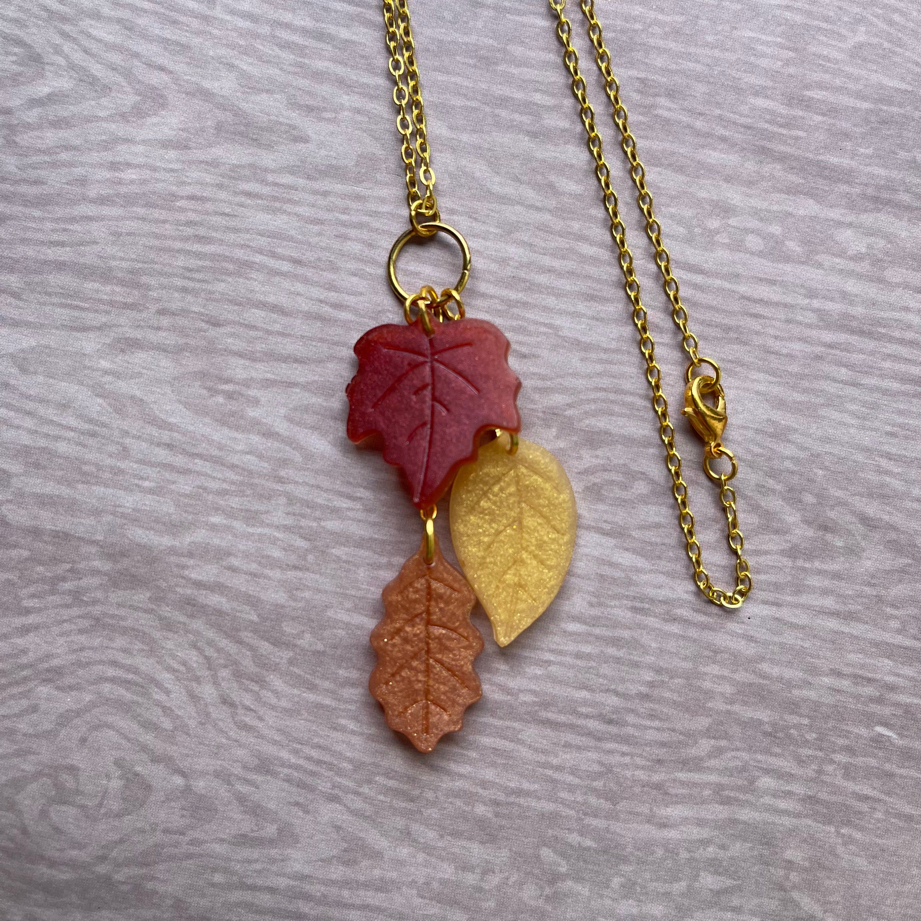Autumn Leaves Falling Tassel Necklace