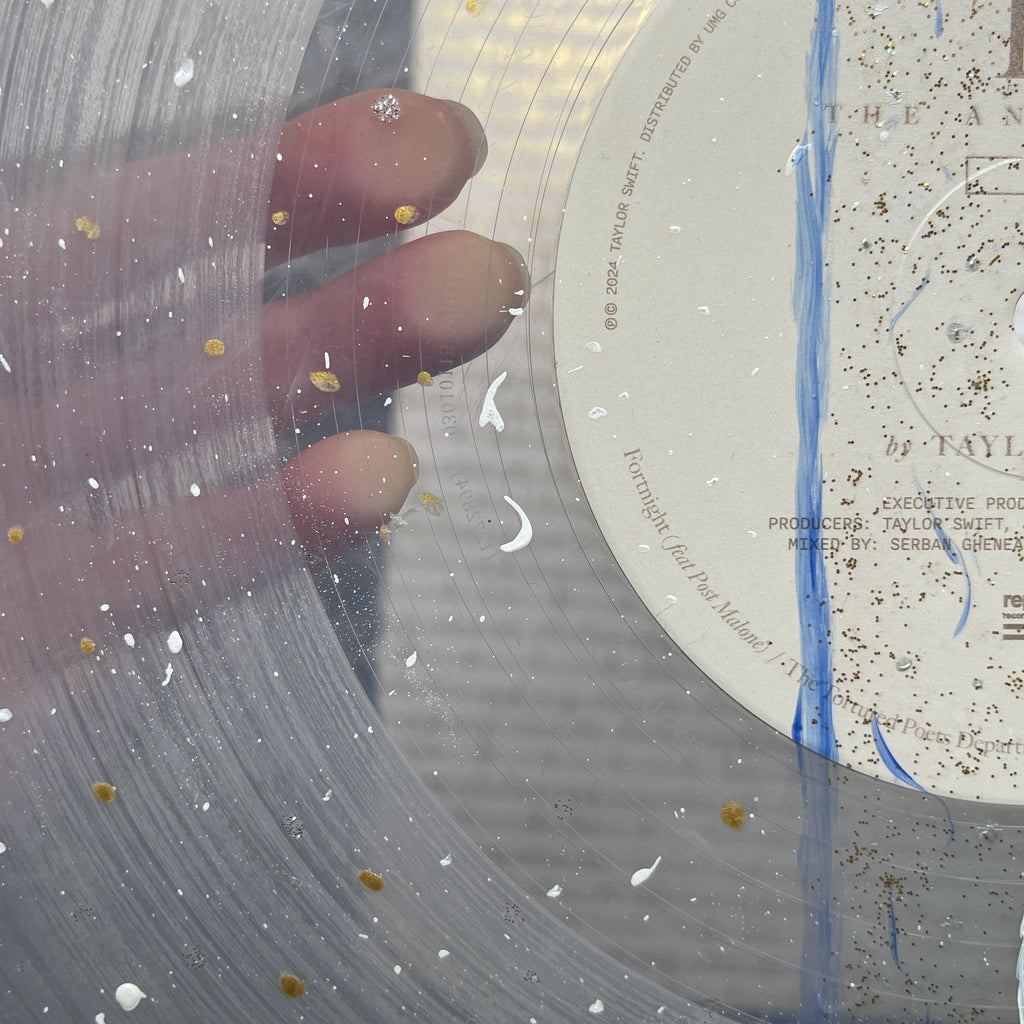 Glitter Spaceship Hand Painted Vinyl Record