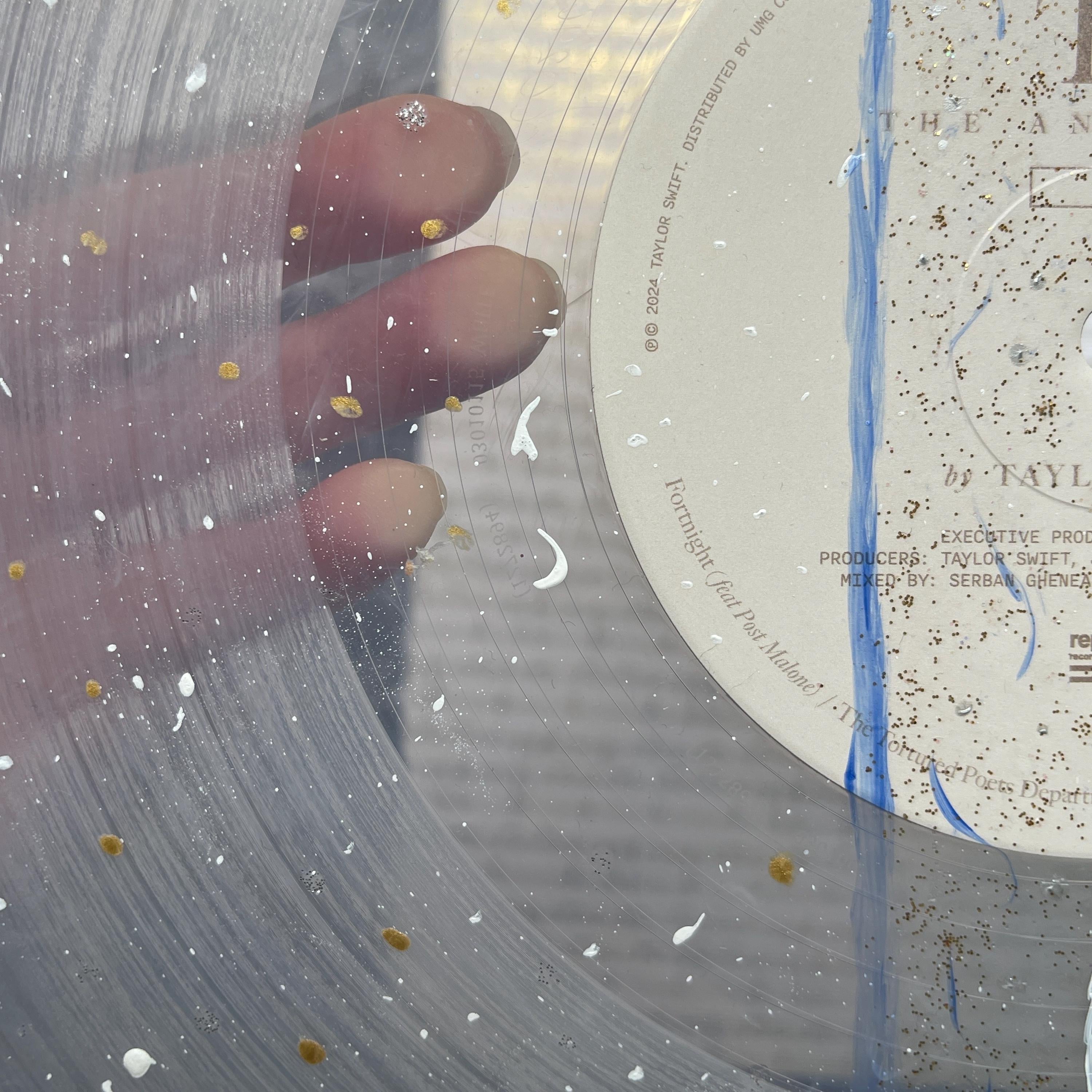Glitter Spaceship Hand Painted Vinyl Record