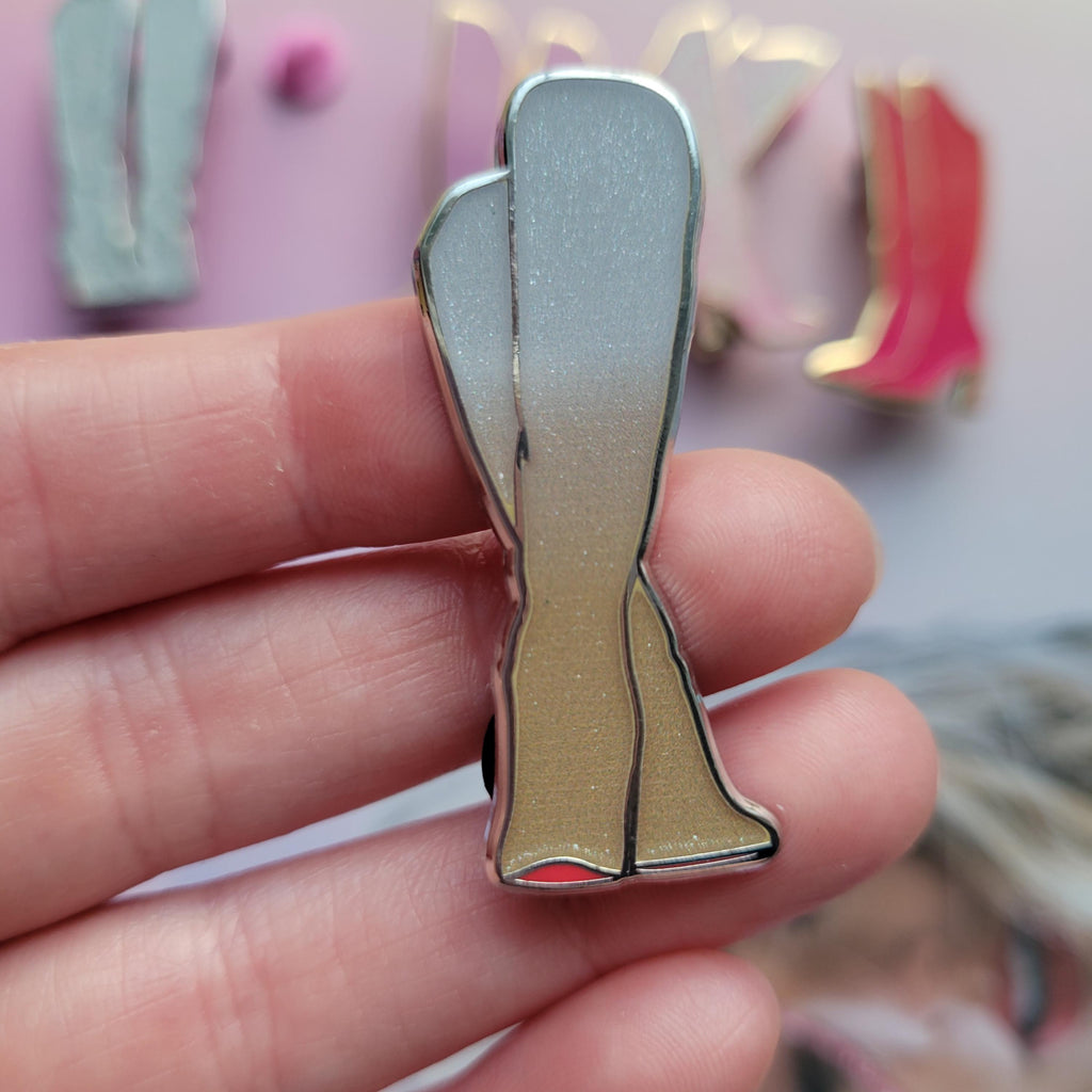 Silver & Gold Lover Boots Hard Enamel Pin