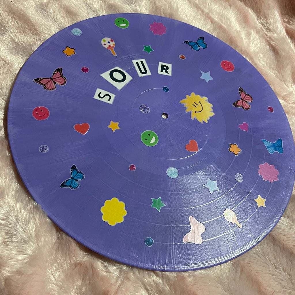 Hand Painted 12in Vinyl Record inspired by sour