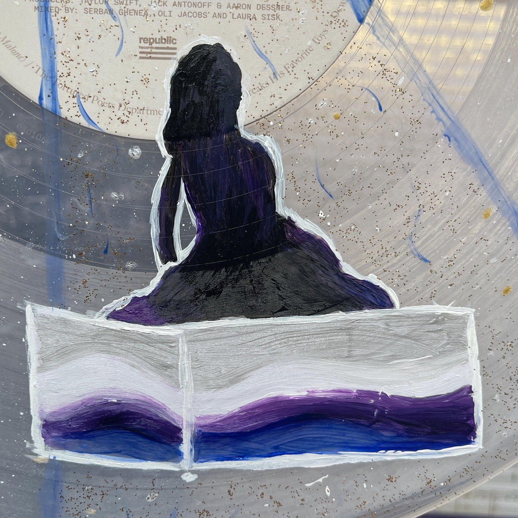 Glitter Spaceship Hand Painted Vinyl Record