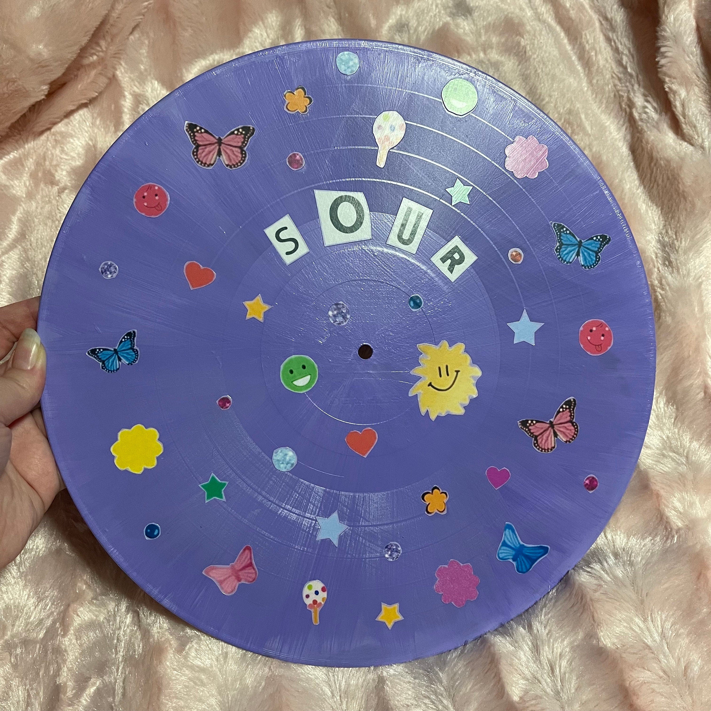 Hand Painted 12in Vinyl Record inspired by sour