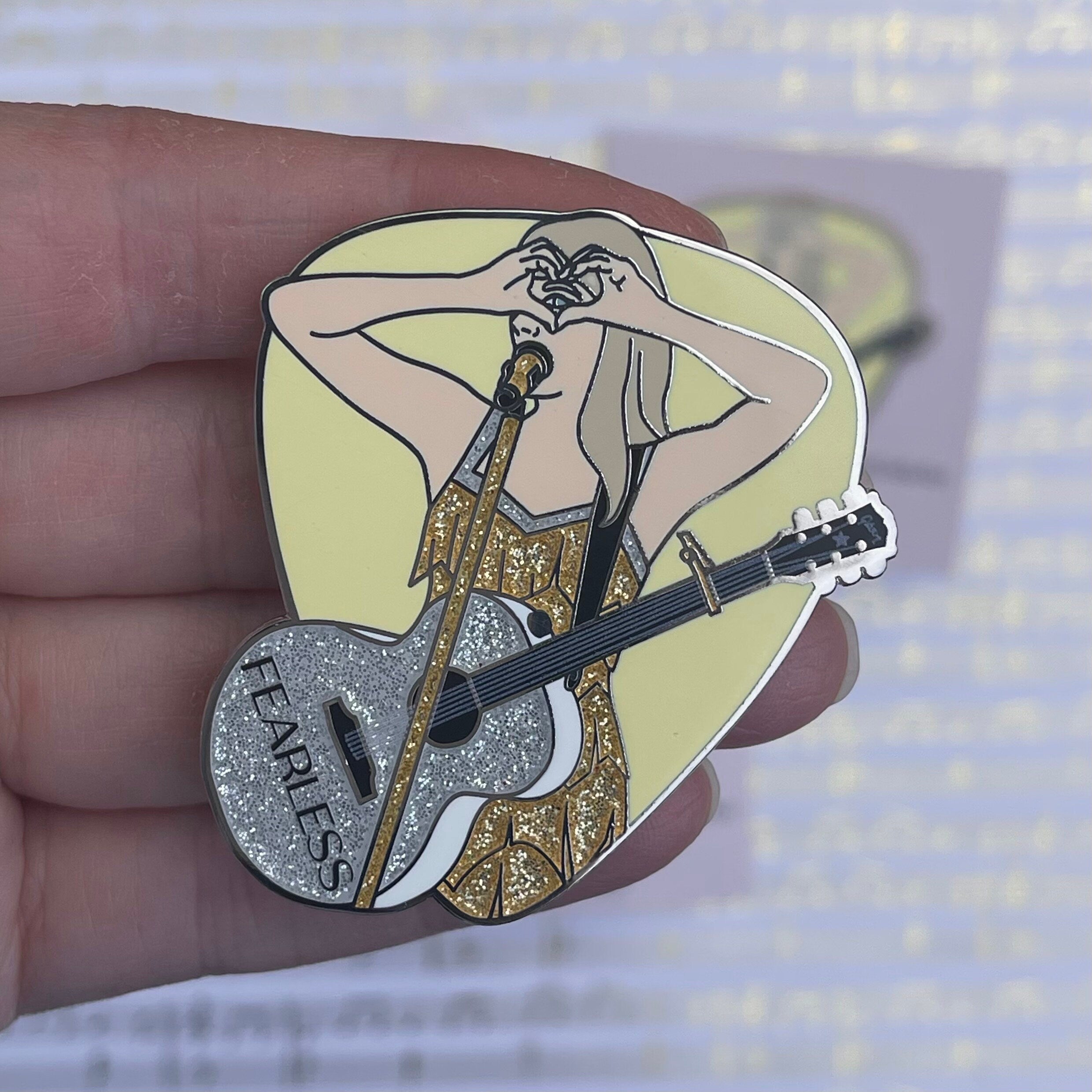 Fearless 2in Glitter Pin