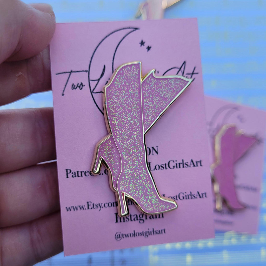 Pink Lover Boots Hard Enamel Pin