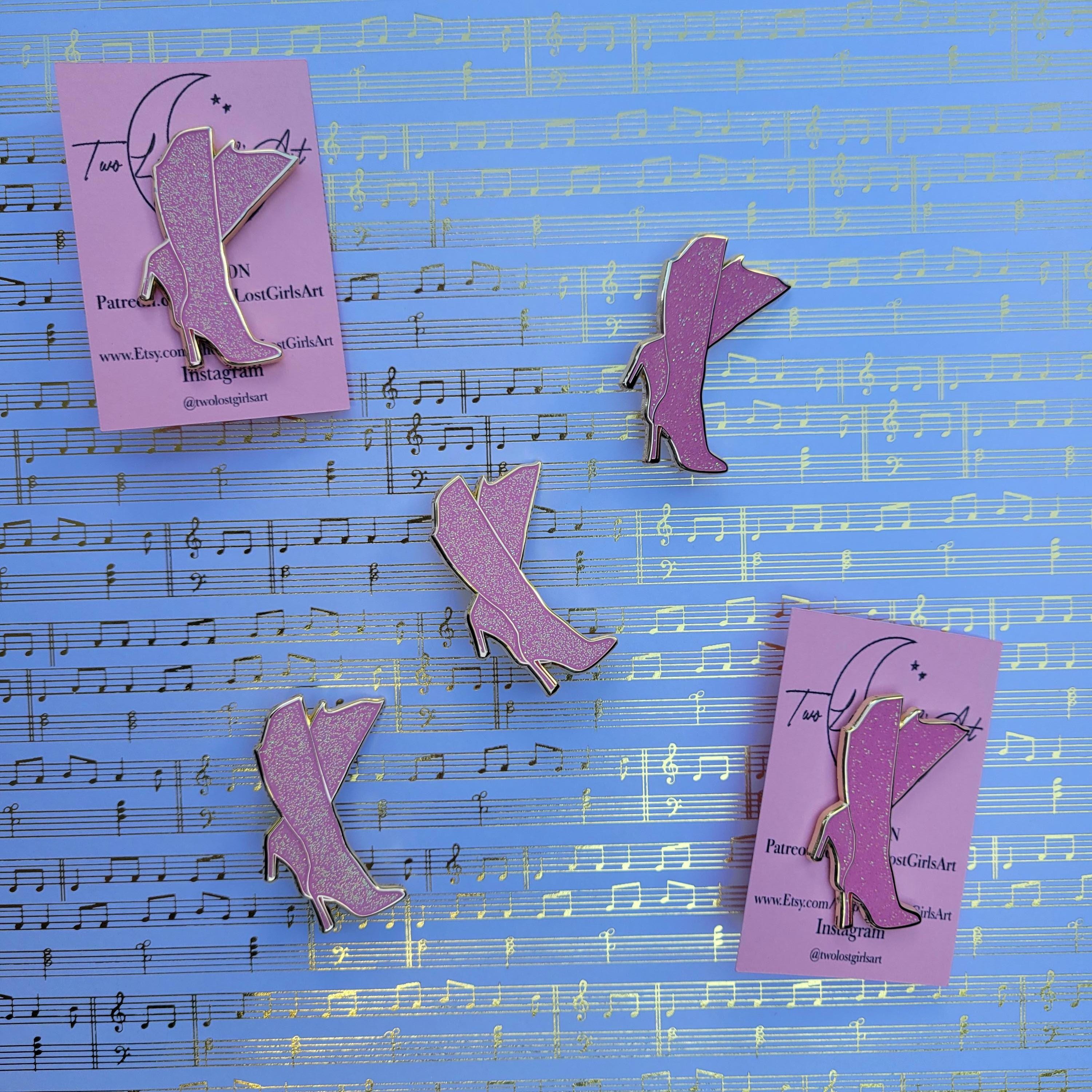 Pink Lover Boots Hard Enamel Pin