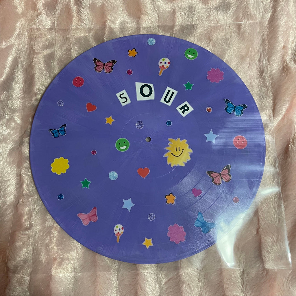 Hand Painted 12in Vinyl Record inspired by sour