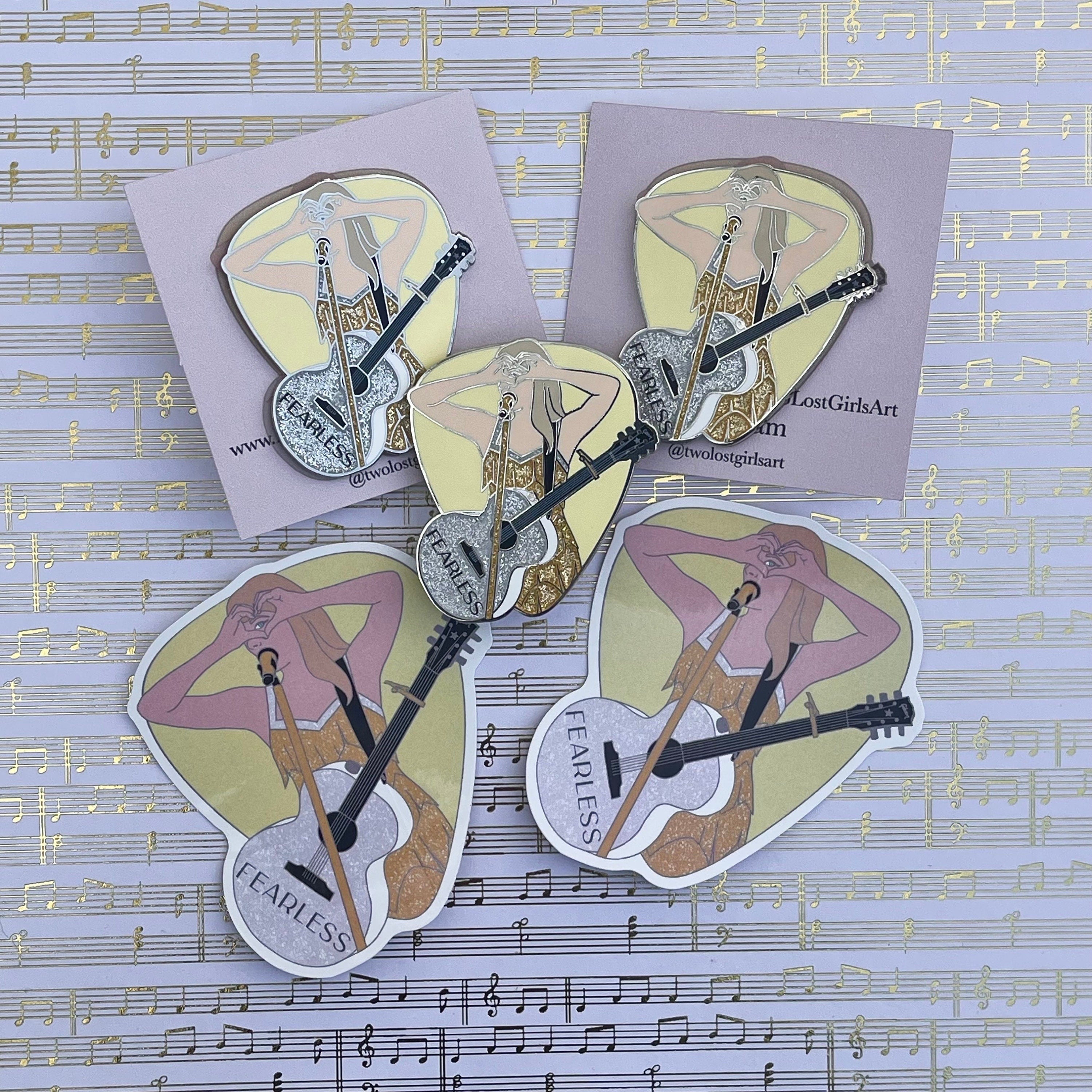 Fearless 2in Glitter Pin