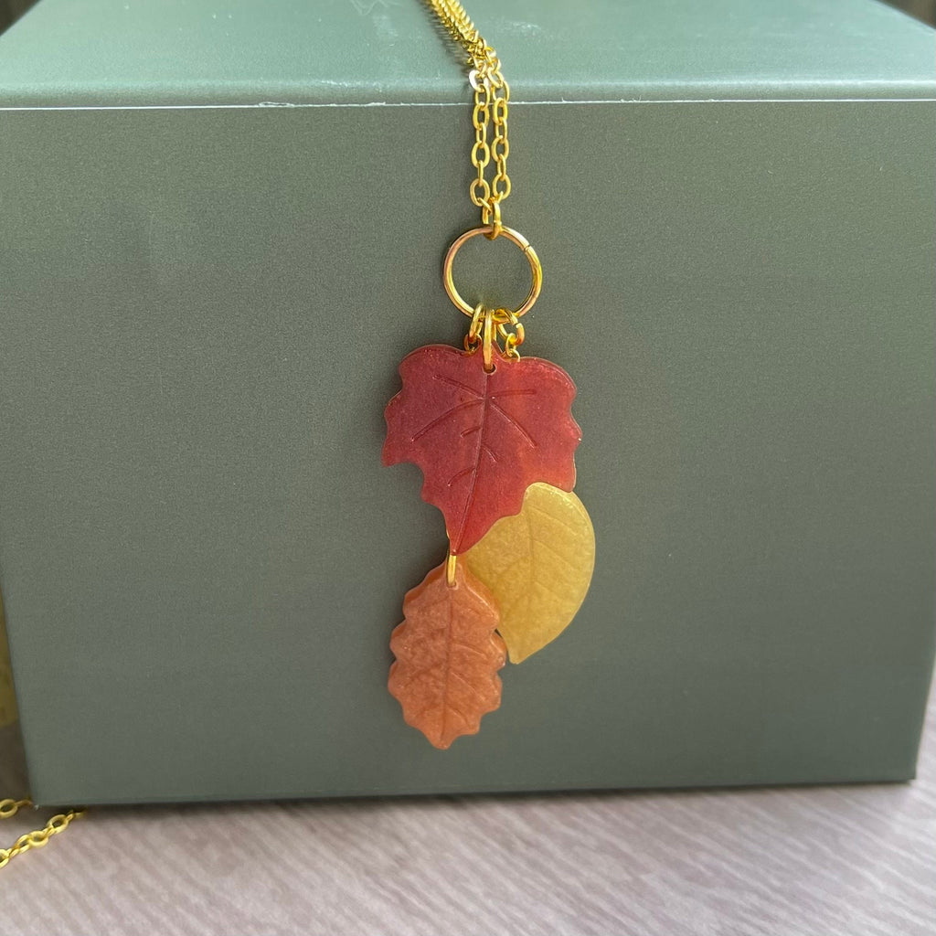 Autumn Leaves Falling Tassel Necklace