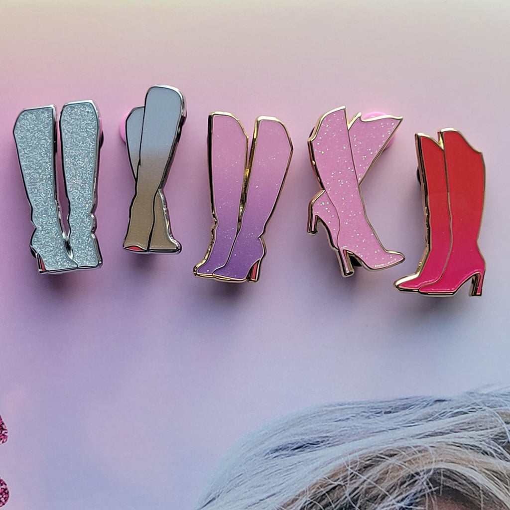 Orange & Pink Lover Boots Hard Enamel Pin