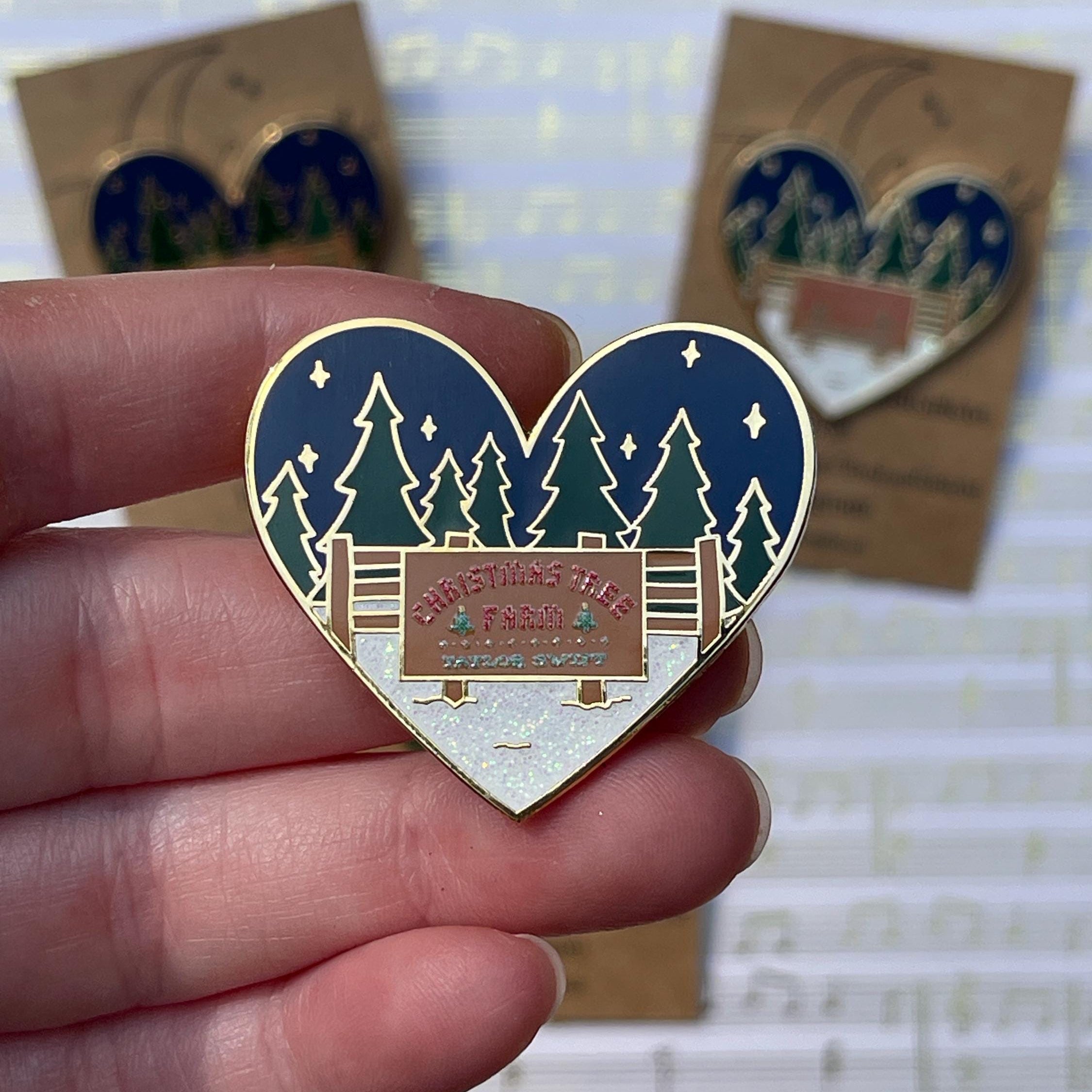 Christmas Tree Farm Heart Pin