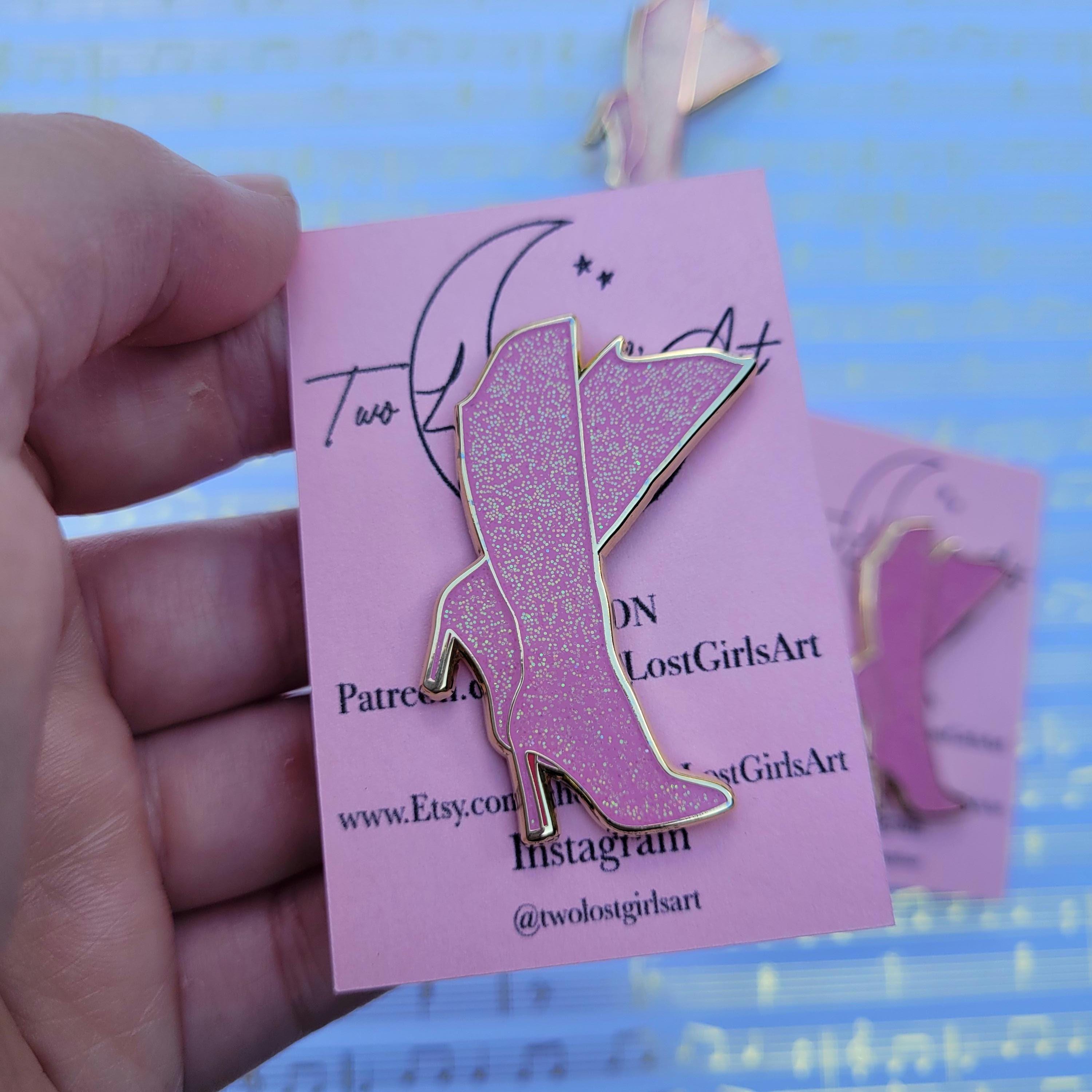 Pink Lover Boots Hard Enamel Pin