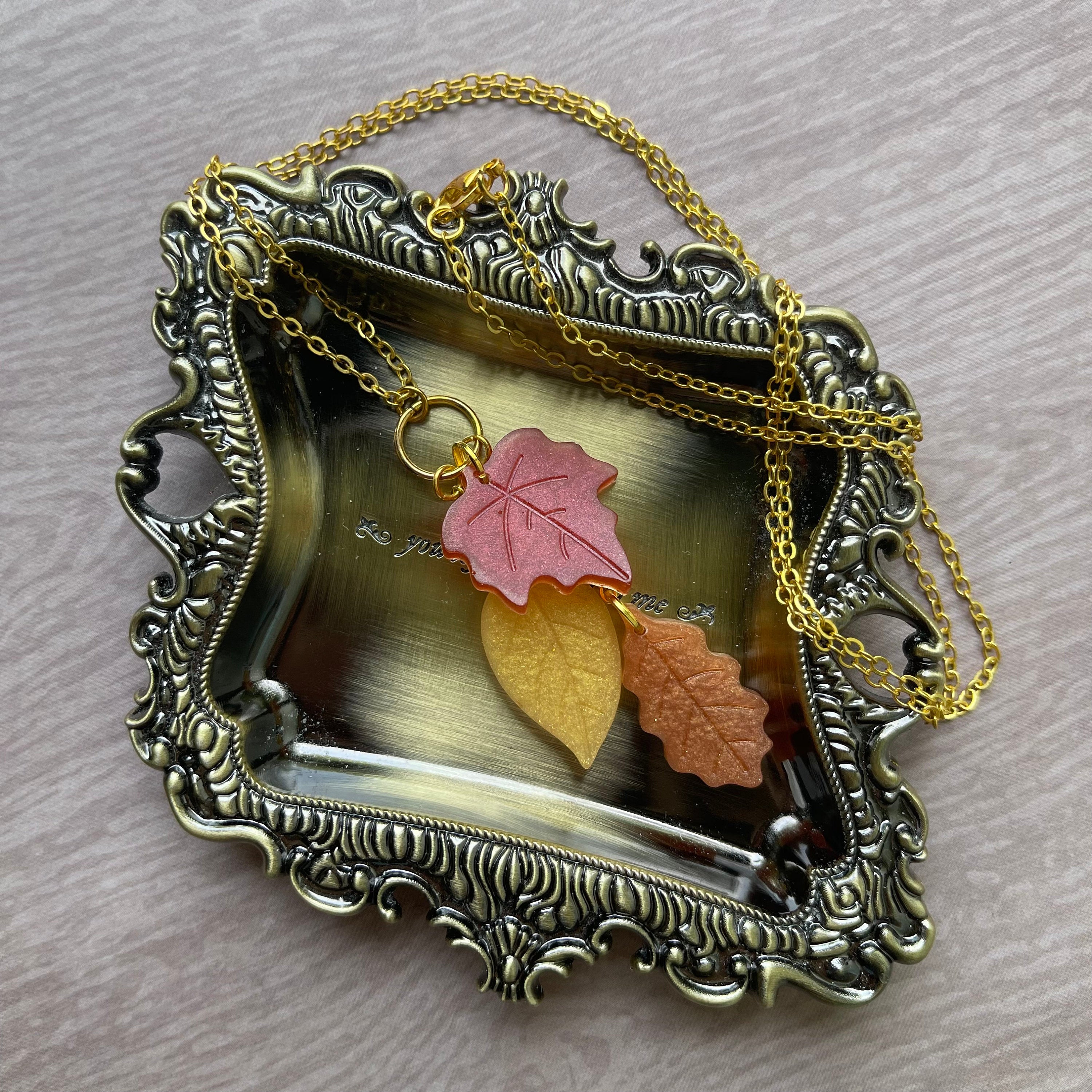 Autumn Leaves Falling Tassel Necklace