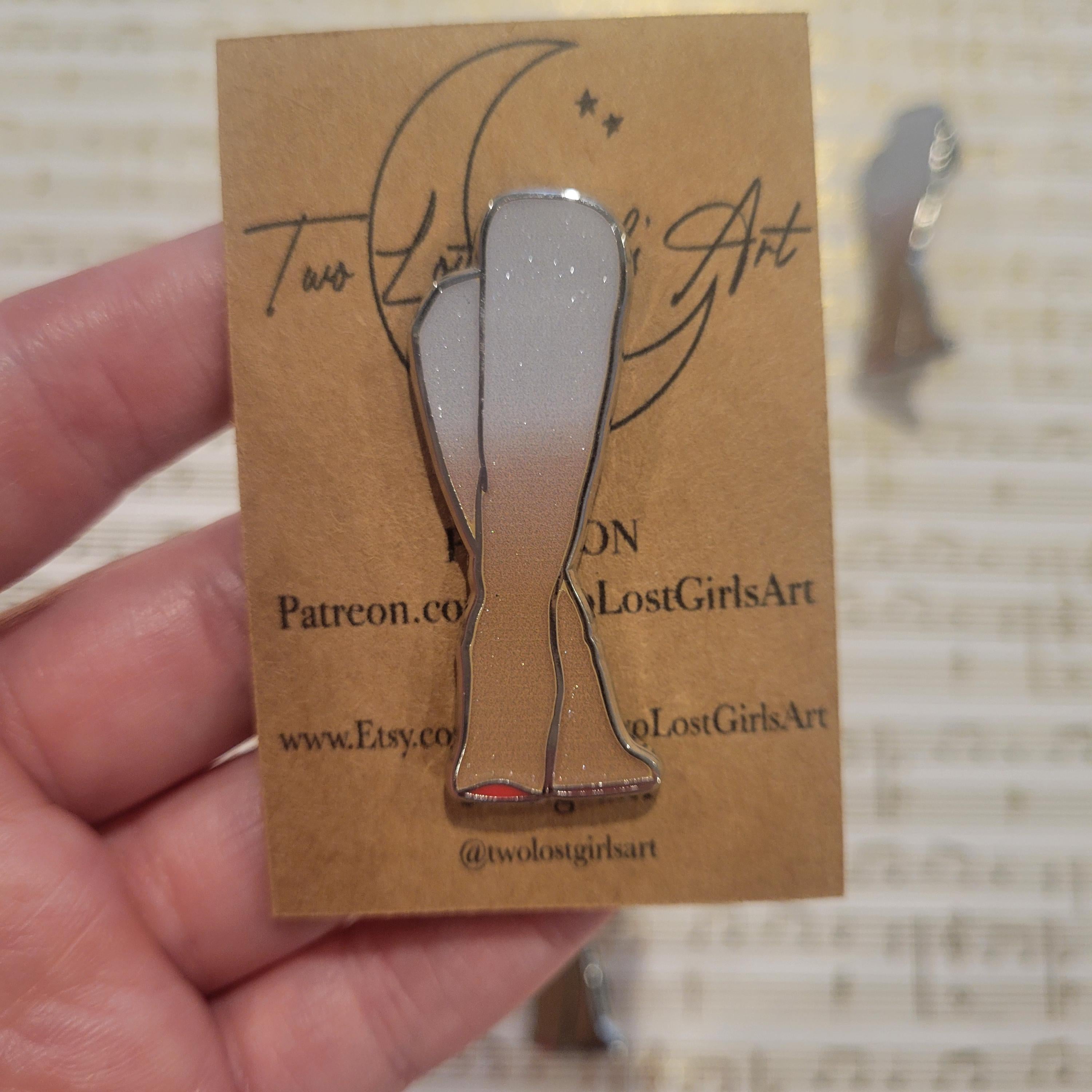 Silver & Gold Lover Boots Hard Enamel Pin