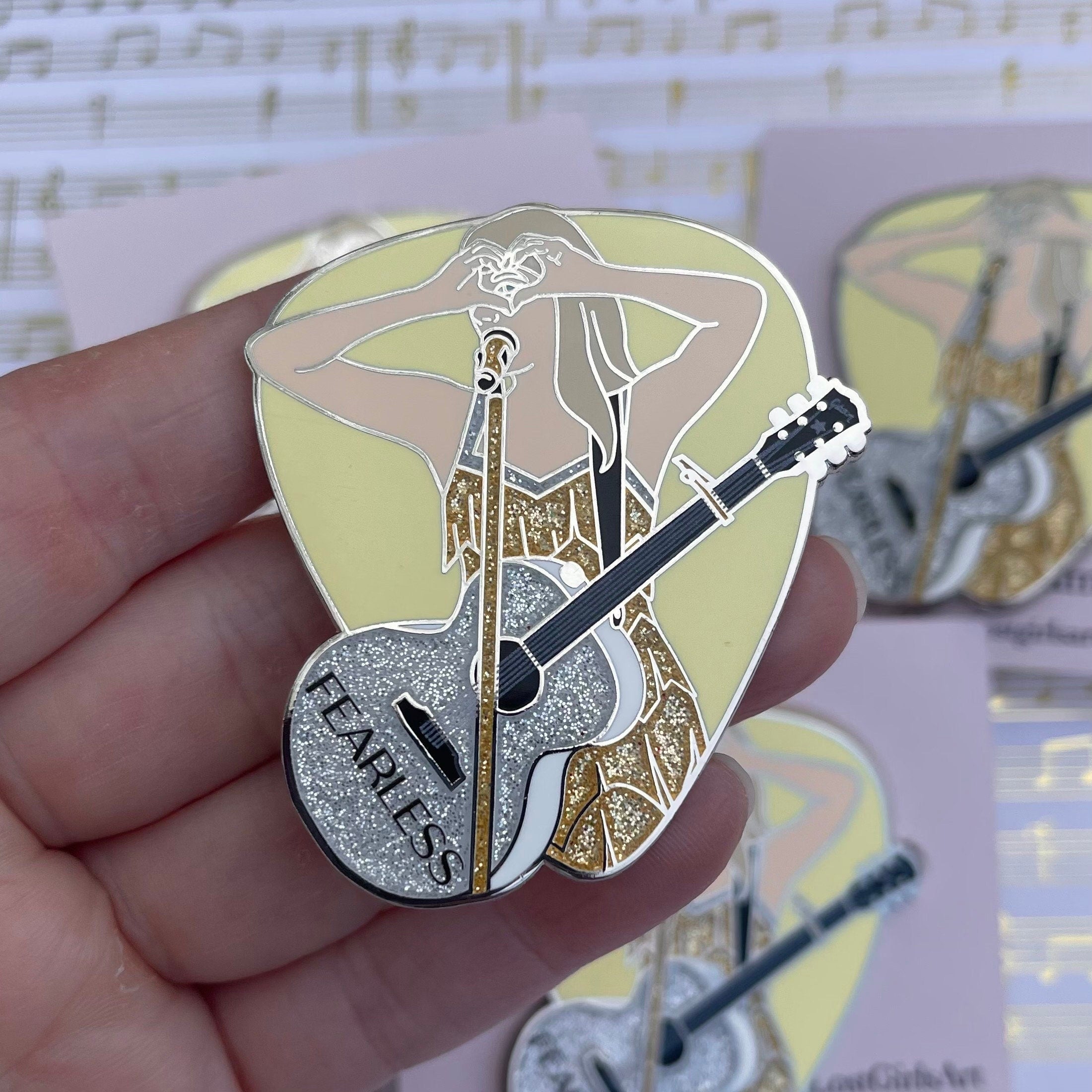 Fearless 2in Glitter Pin