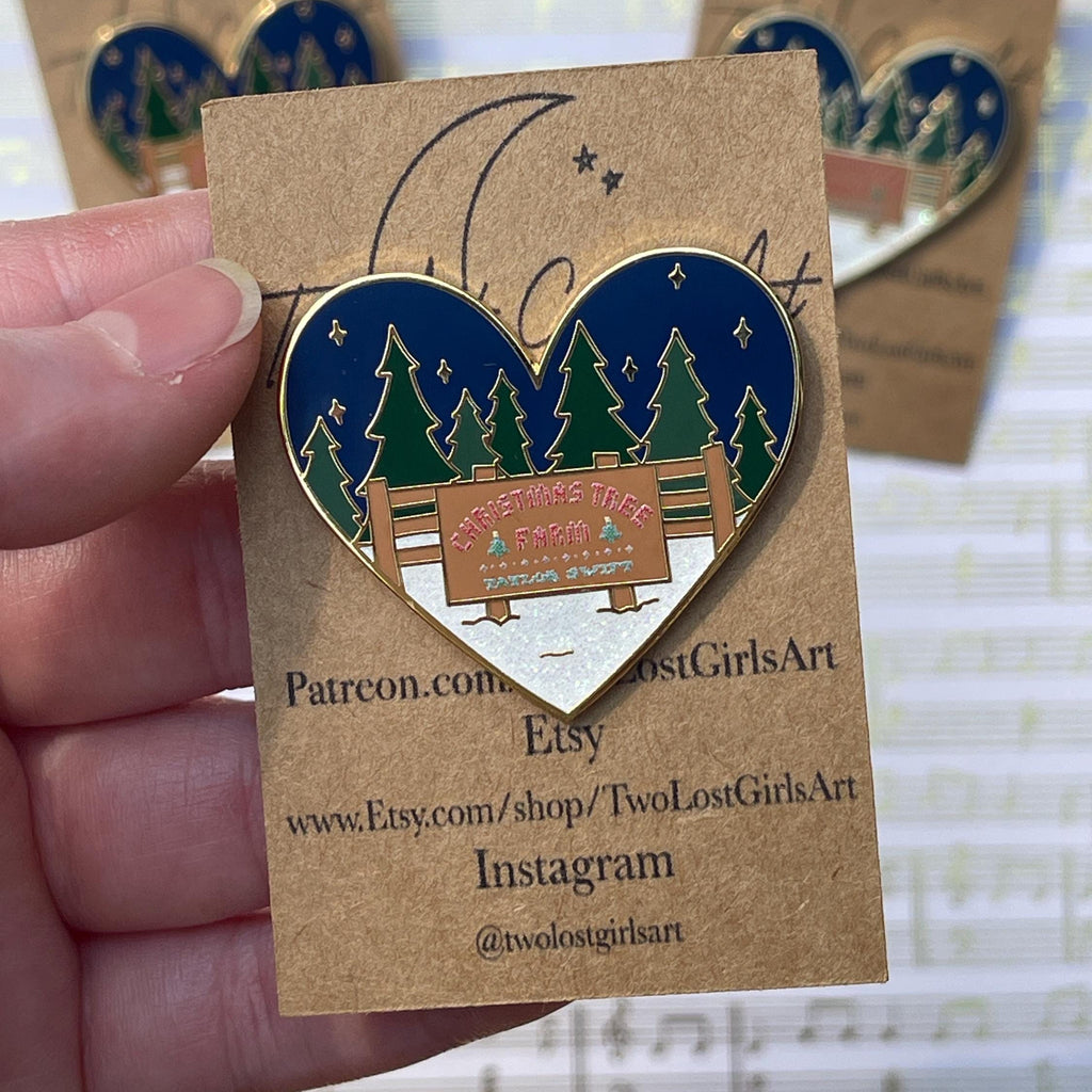Christmas Tree Farm Heart Pin