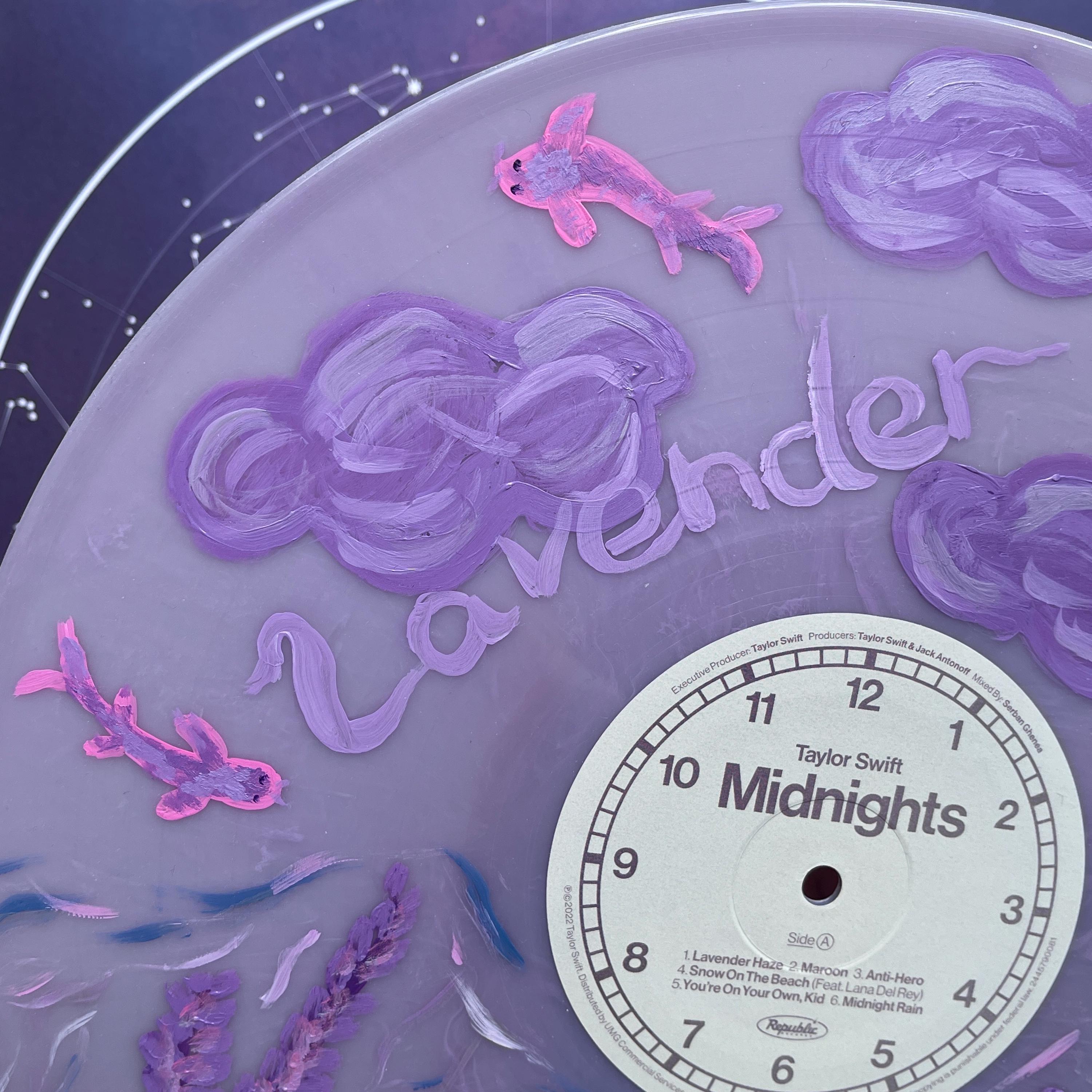 Lavendar Hand Painted Vinyl Record