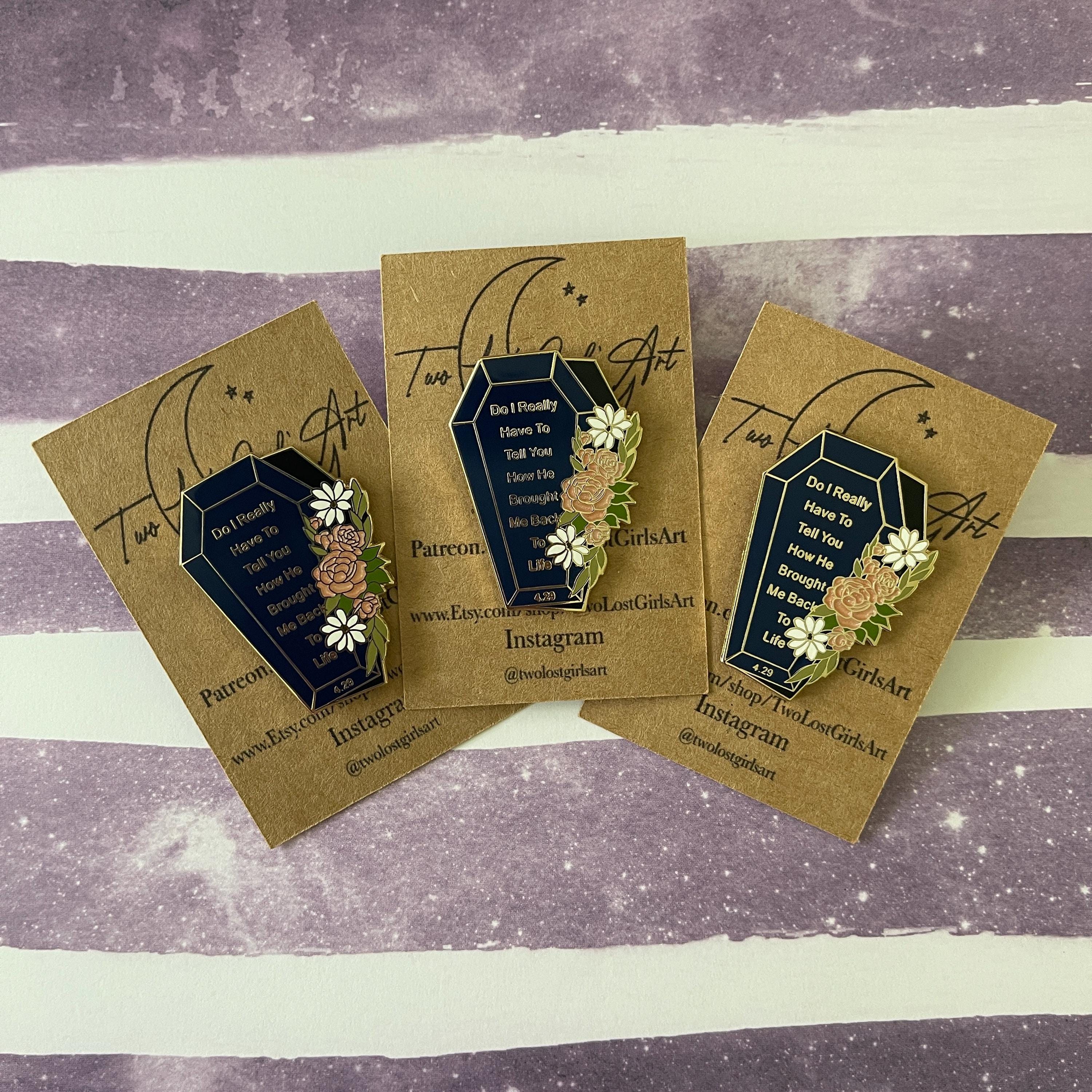 Floral Infidelity Coffin Enamel Pin