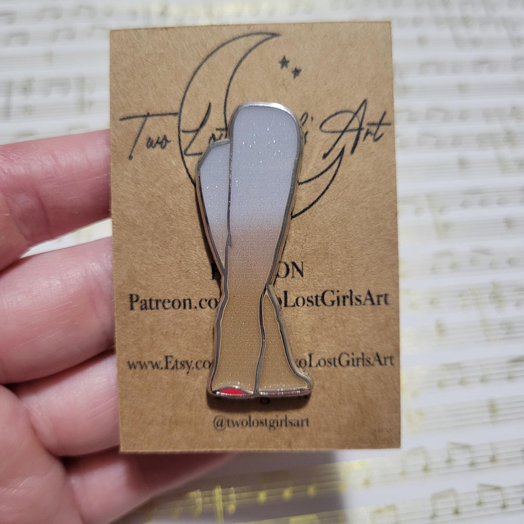 Silver & Gold Lover Boots Hard Enamel Pin