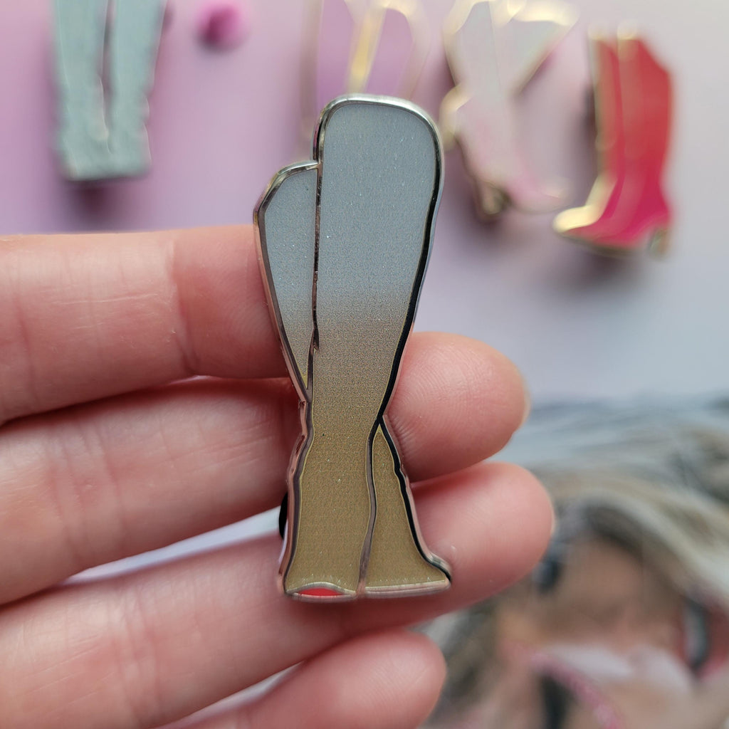 Silver & Gold Lover Boots Hard Enamel Pin