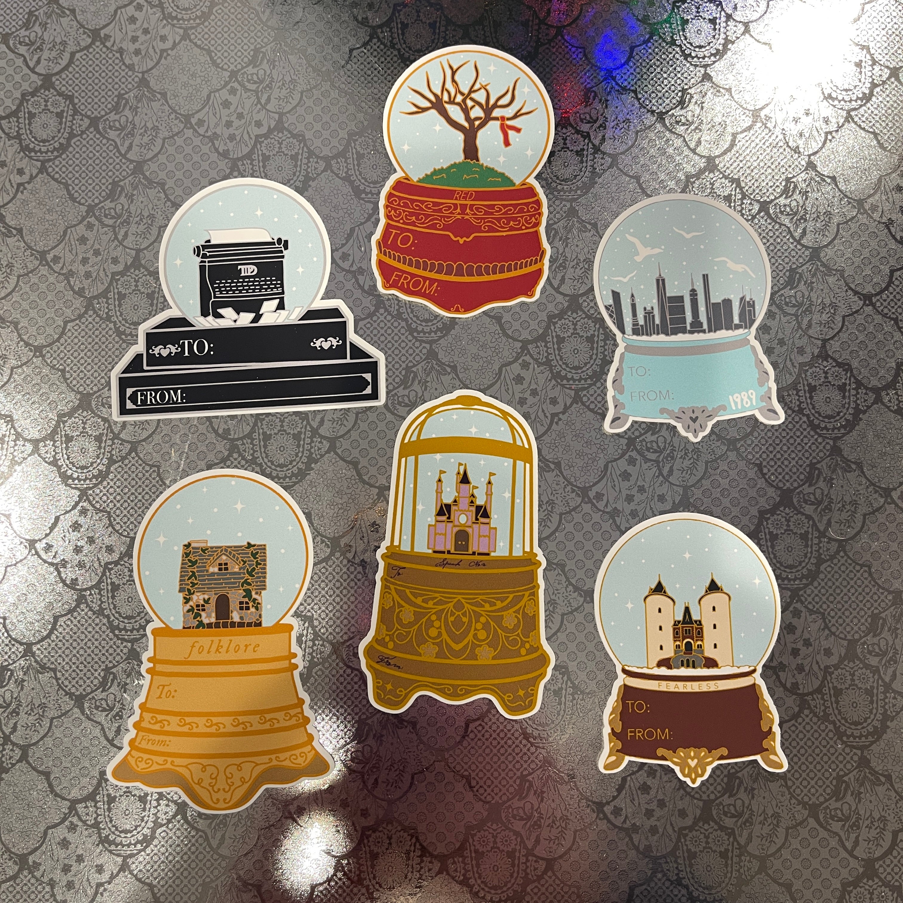 Eras snowglobe inspired To From gift wrapping tags Advent Day 2