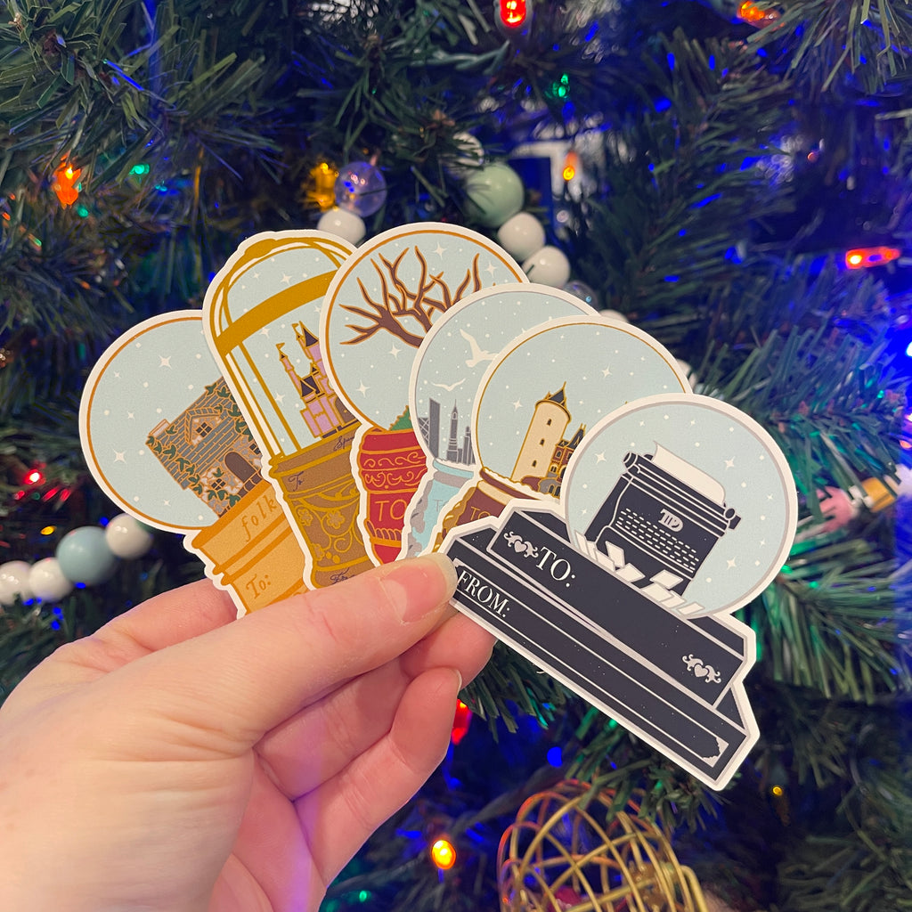 Eras snowglobe inspired To From gift wrapping tags Advent Day 2