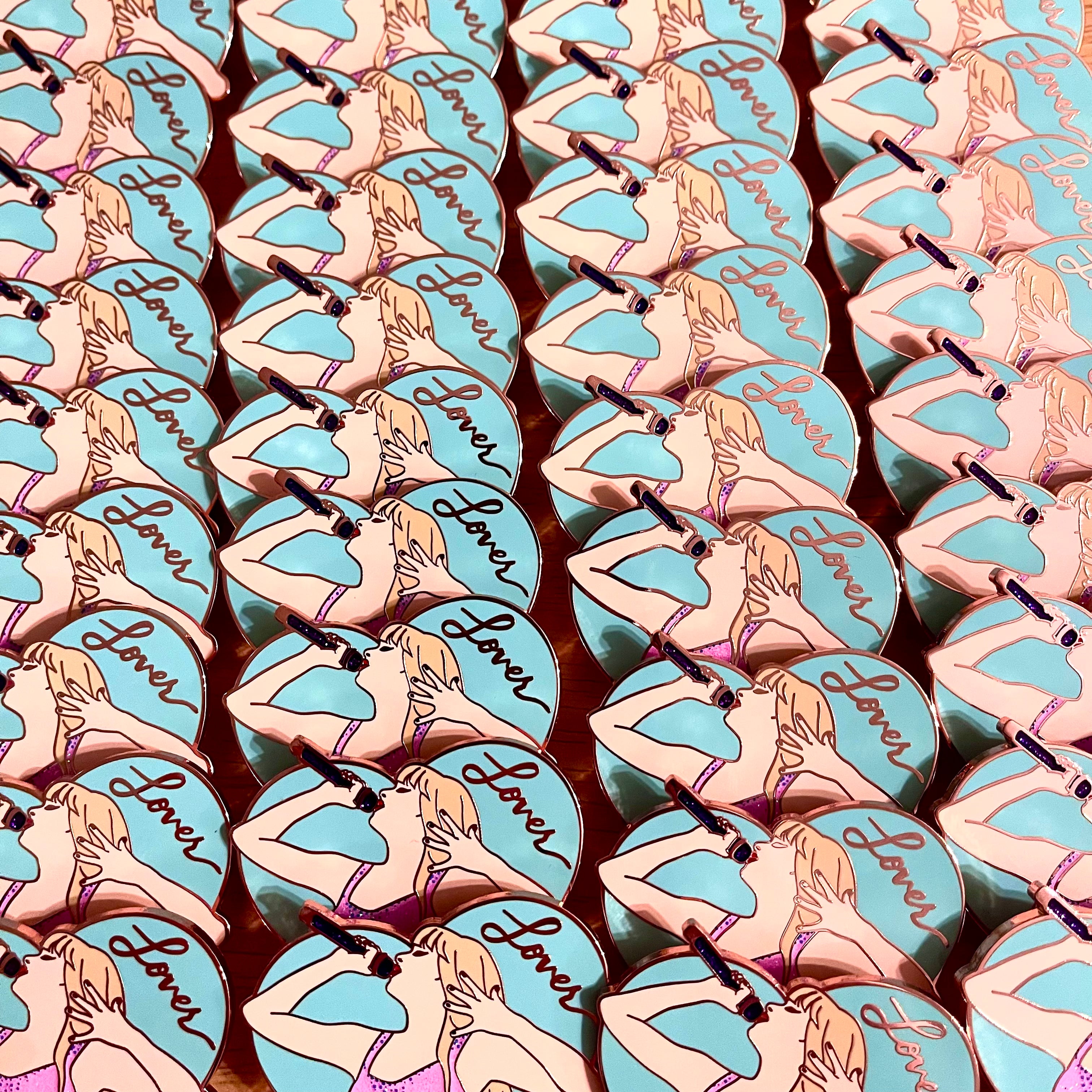 Lover 2in Glitter Pin