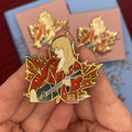 Red 2 inch Glitter Pin