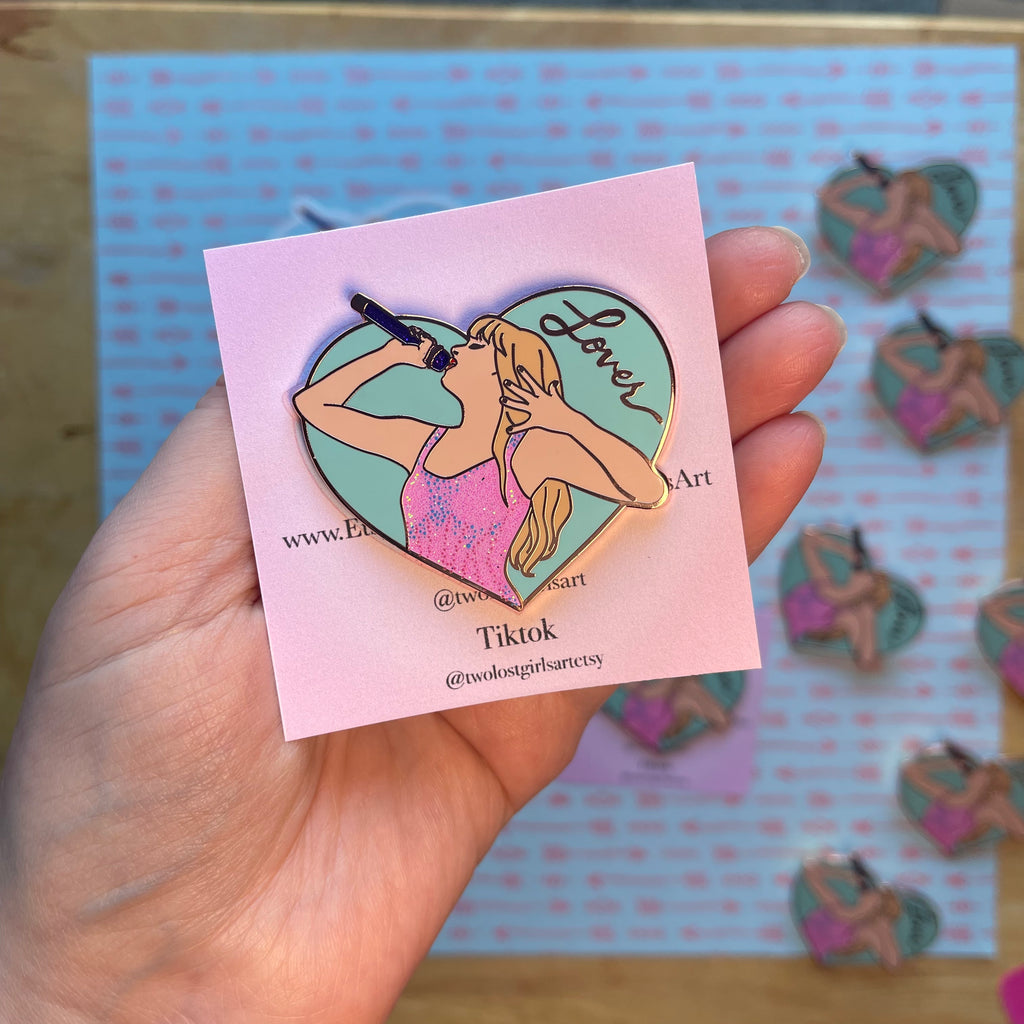 Lover 2in Glitter Pin