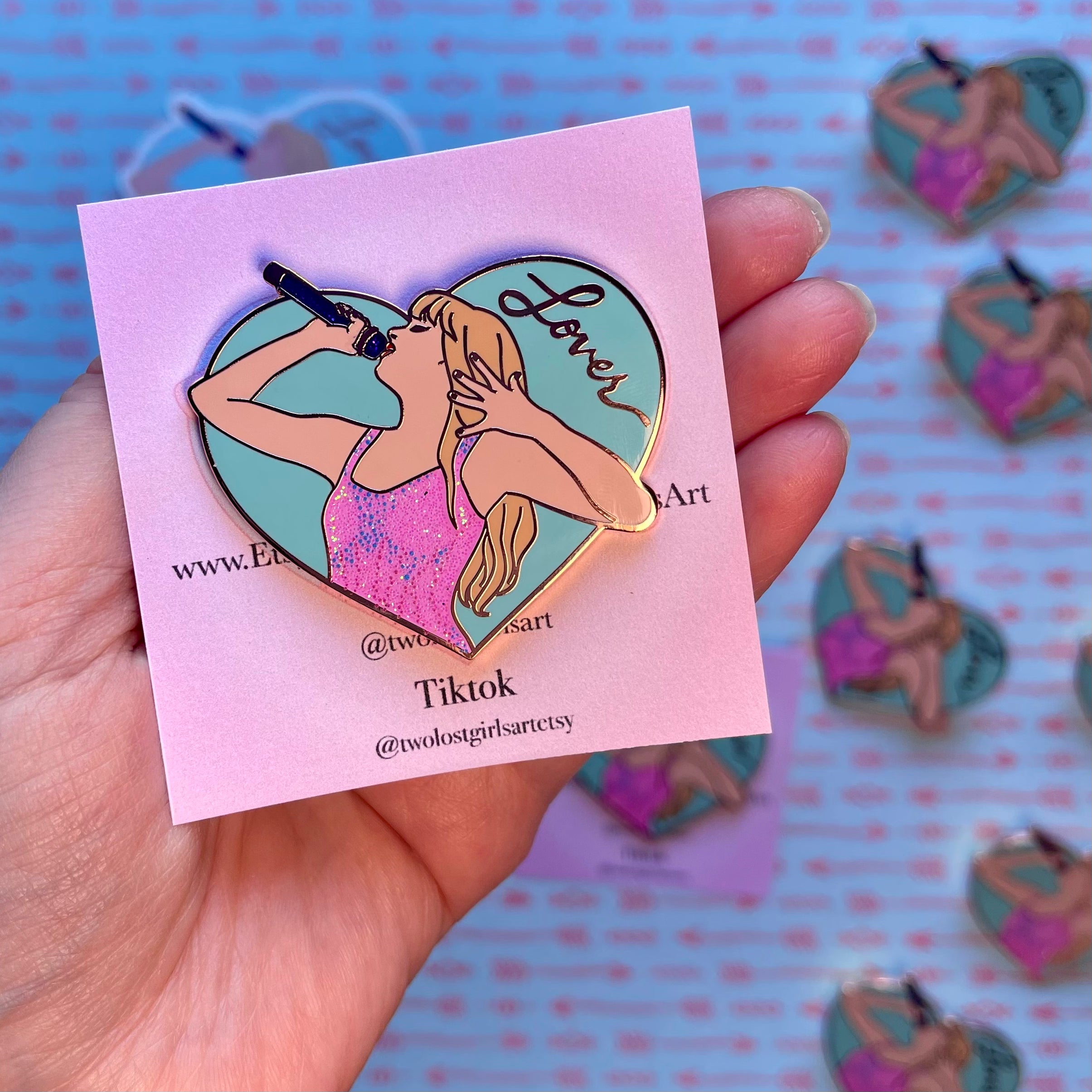 Lover 2in Glitter Pin