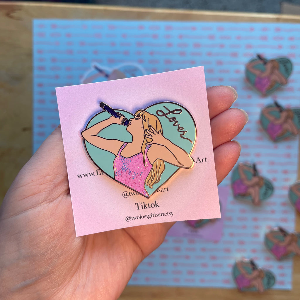 Lover 2in Glitter Pin