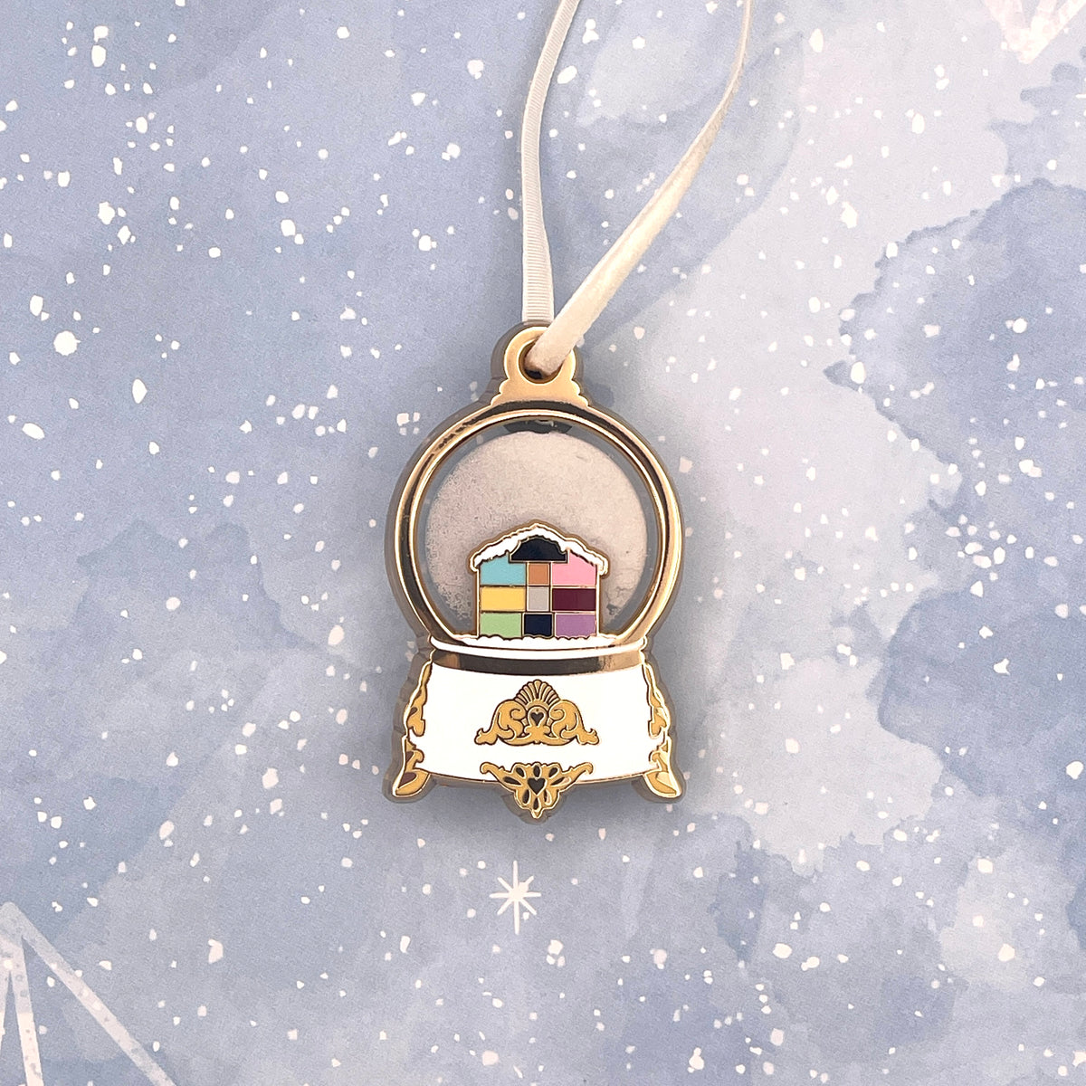 Lover Snowglobe Glitter Shaker Hard Enamel Pin
