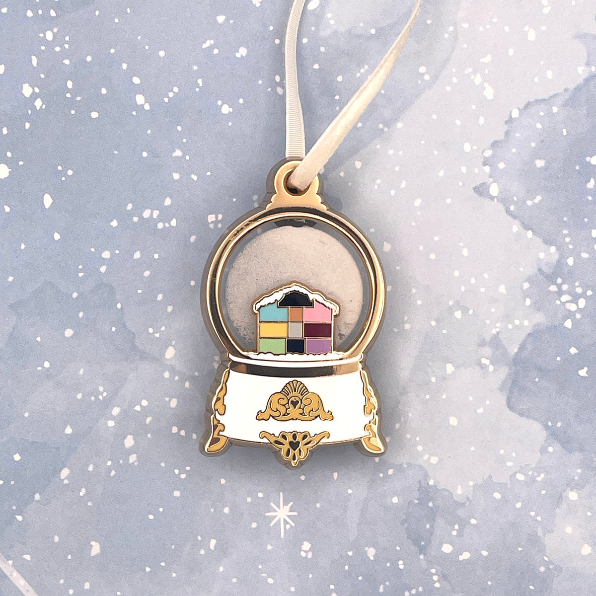Lover Snowglobe Glitter Shaker Hard Enamel Pin