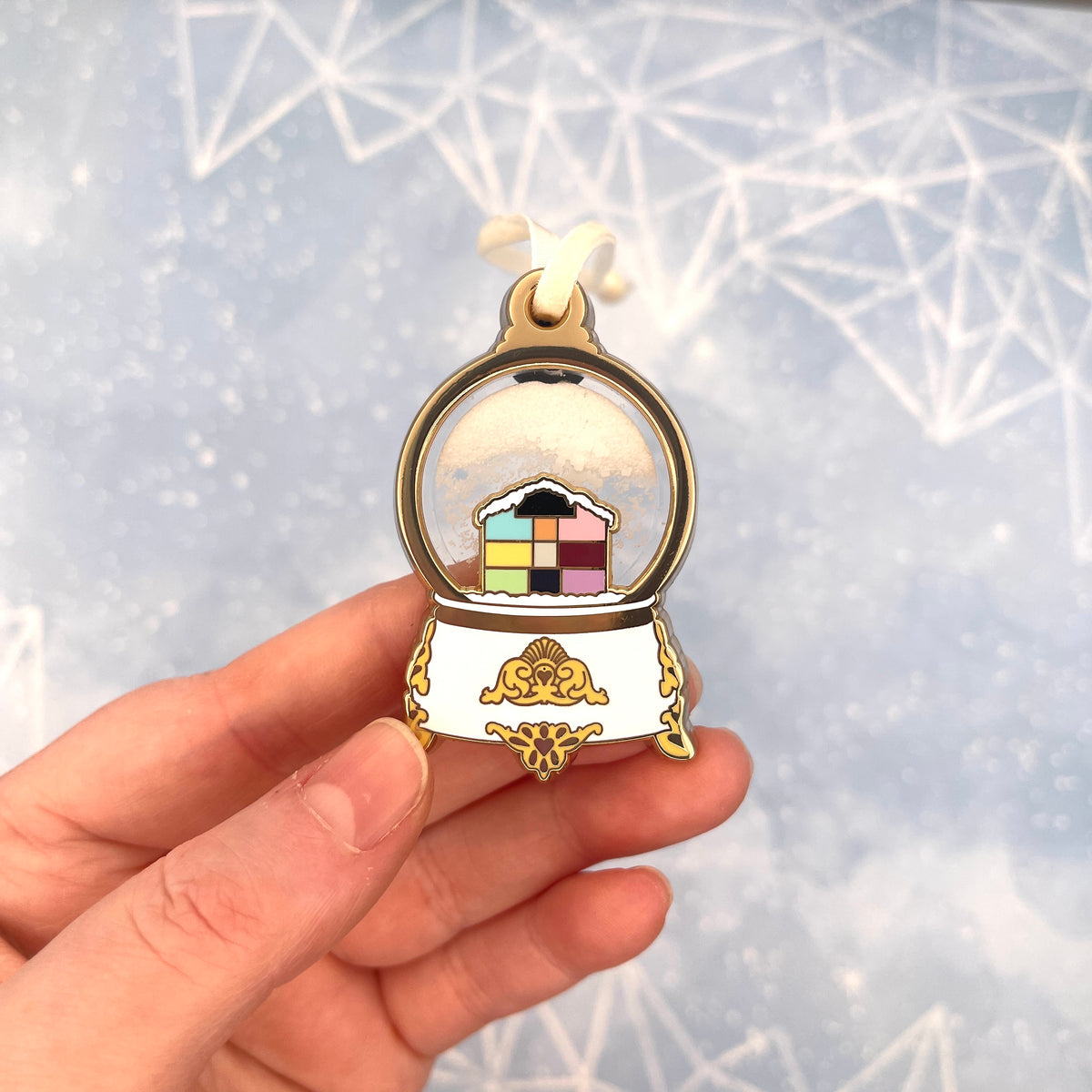 Lover Snowglobe Glitter Shaker Hard Enamel Pin