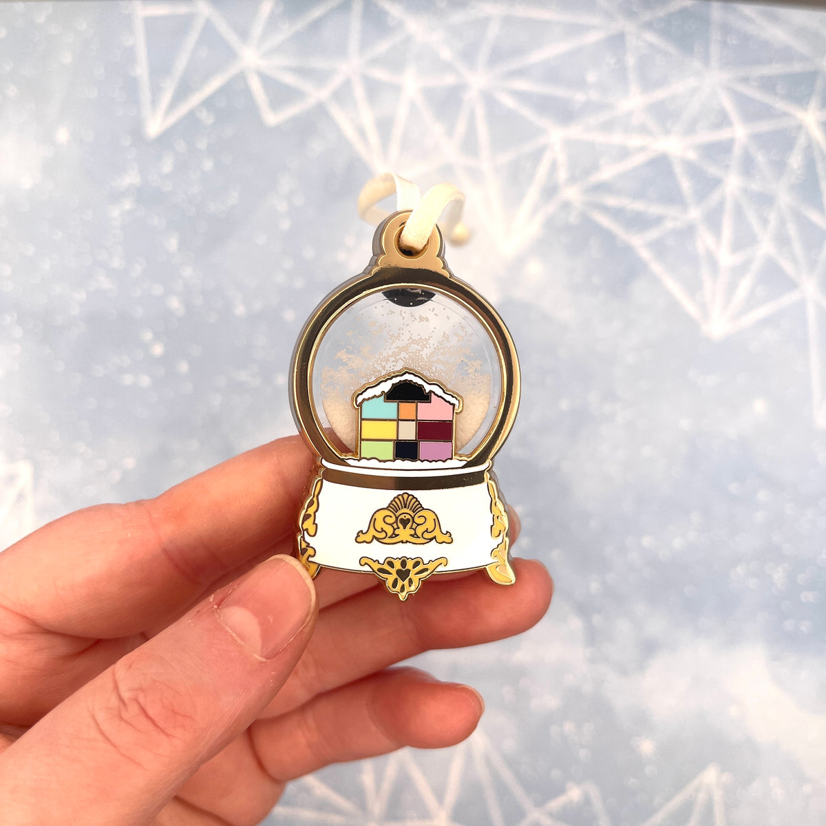 Lover Snowglobe Glitter Shaker Hard Enamel Pin