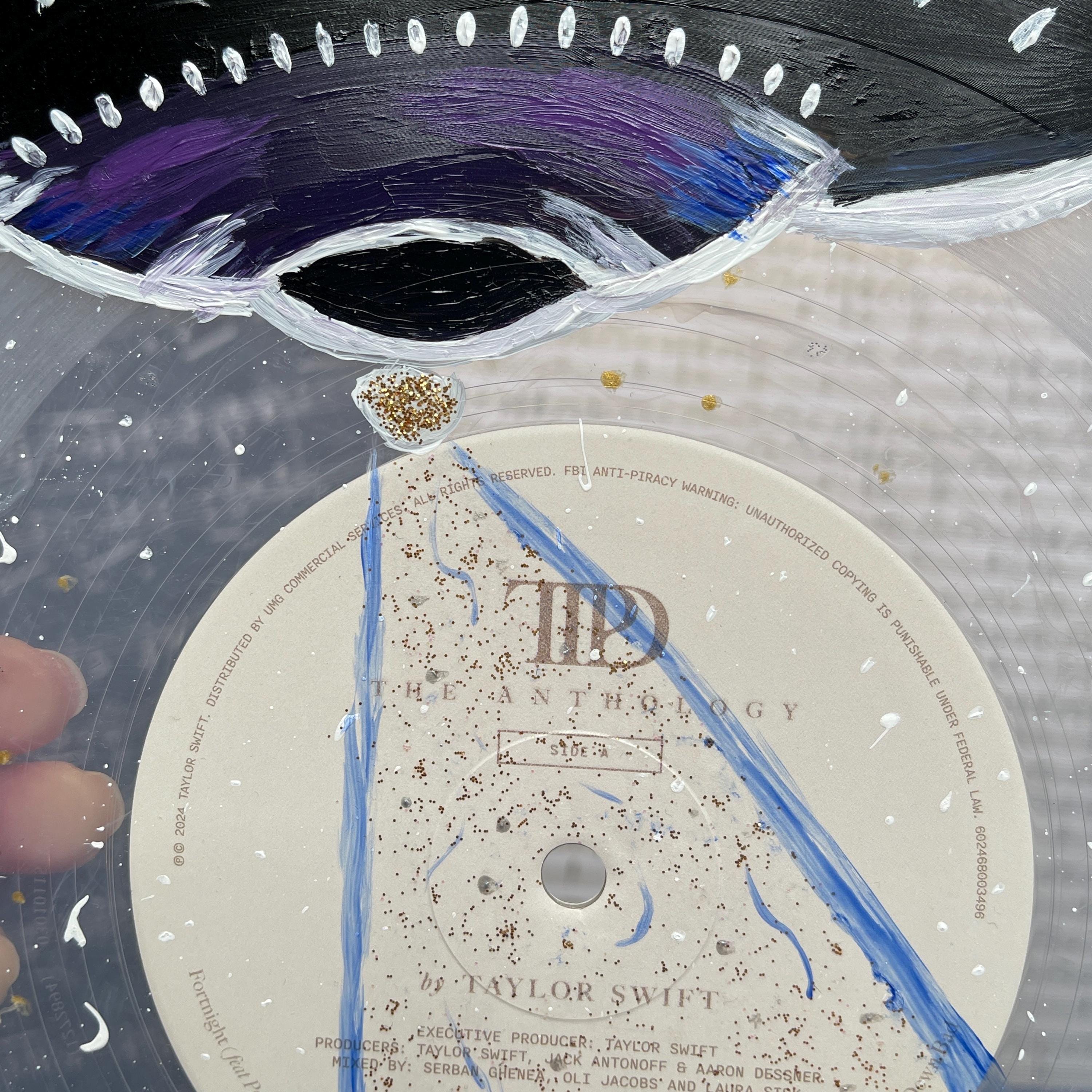Glitter Spaceship Hand Painted Vinyl Record