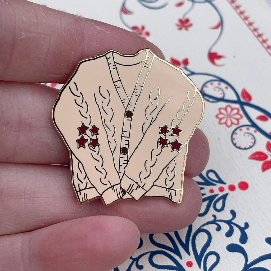 Red Cardigan Pin