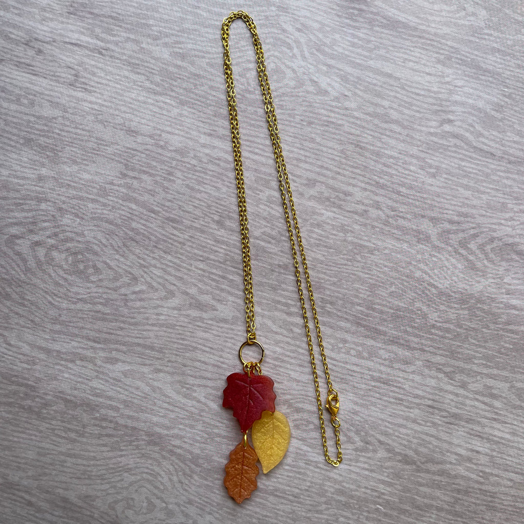 Autumn Leaves Falling Tassel Necklace