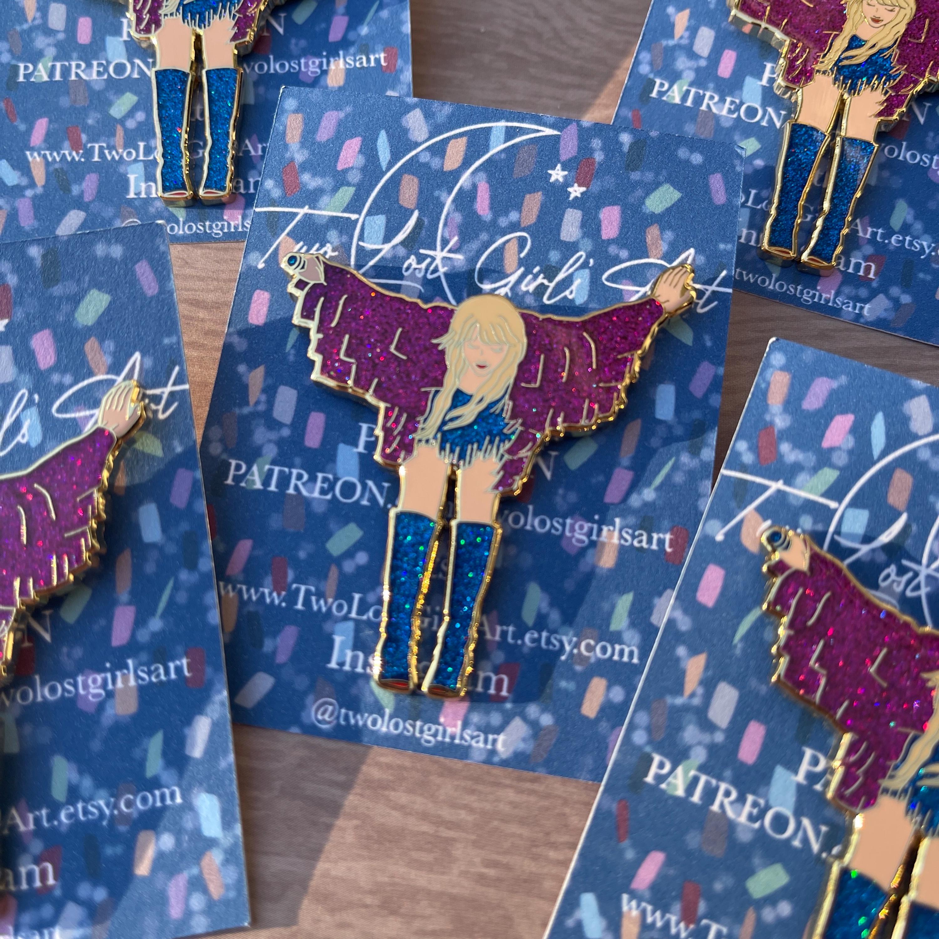 Final Bow 2 inch Glitter Hard Enamel Pin