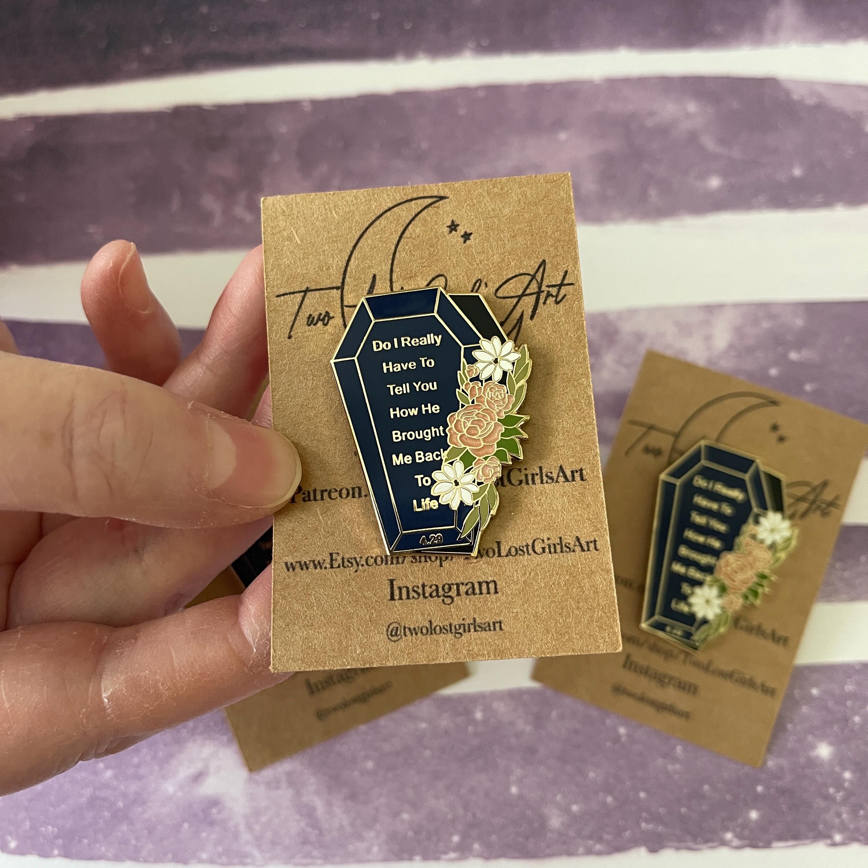 Floral Infidelity Coffin Enamel Pin