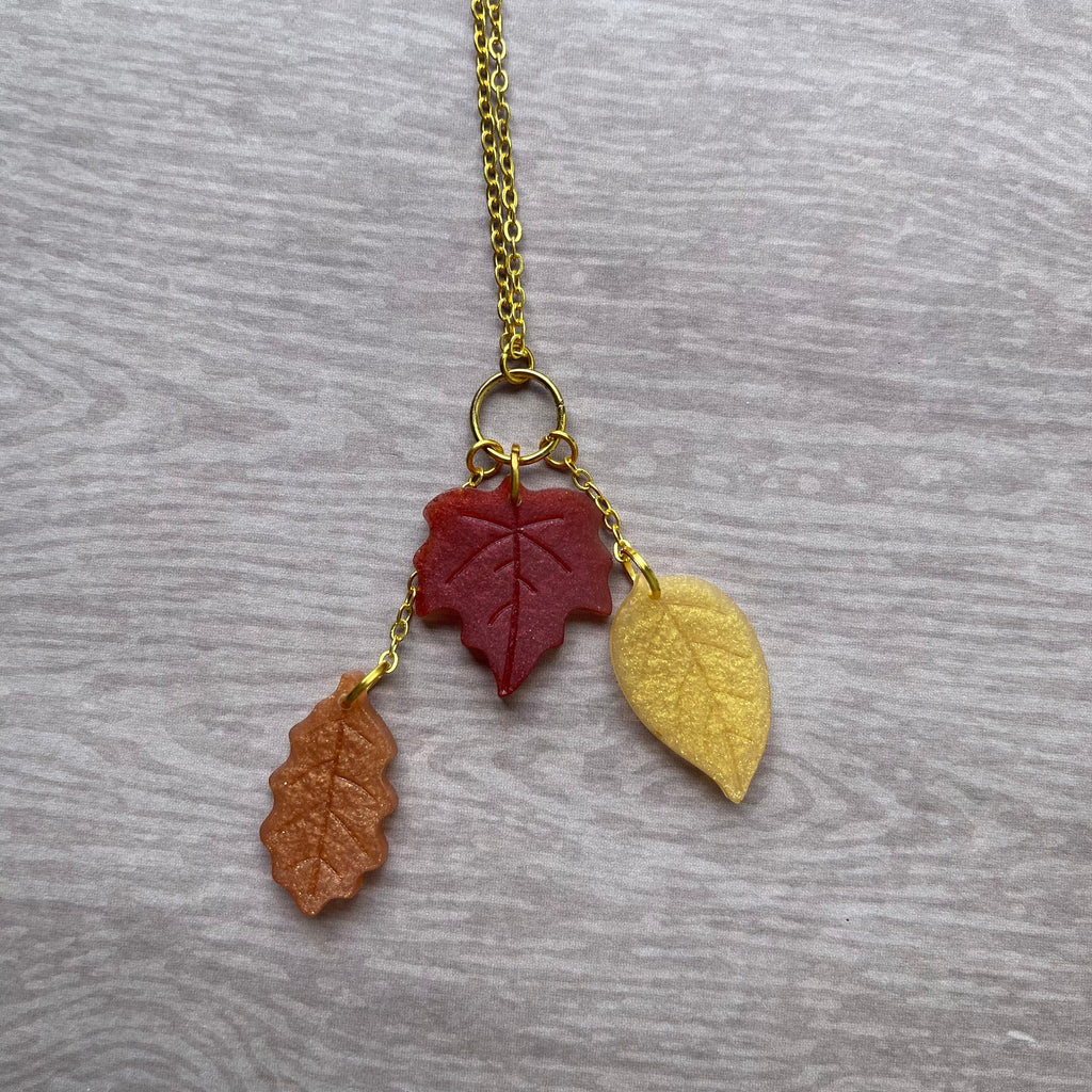 Autumn Leaves Falling Tassel Necklace