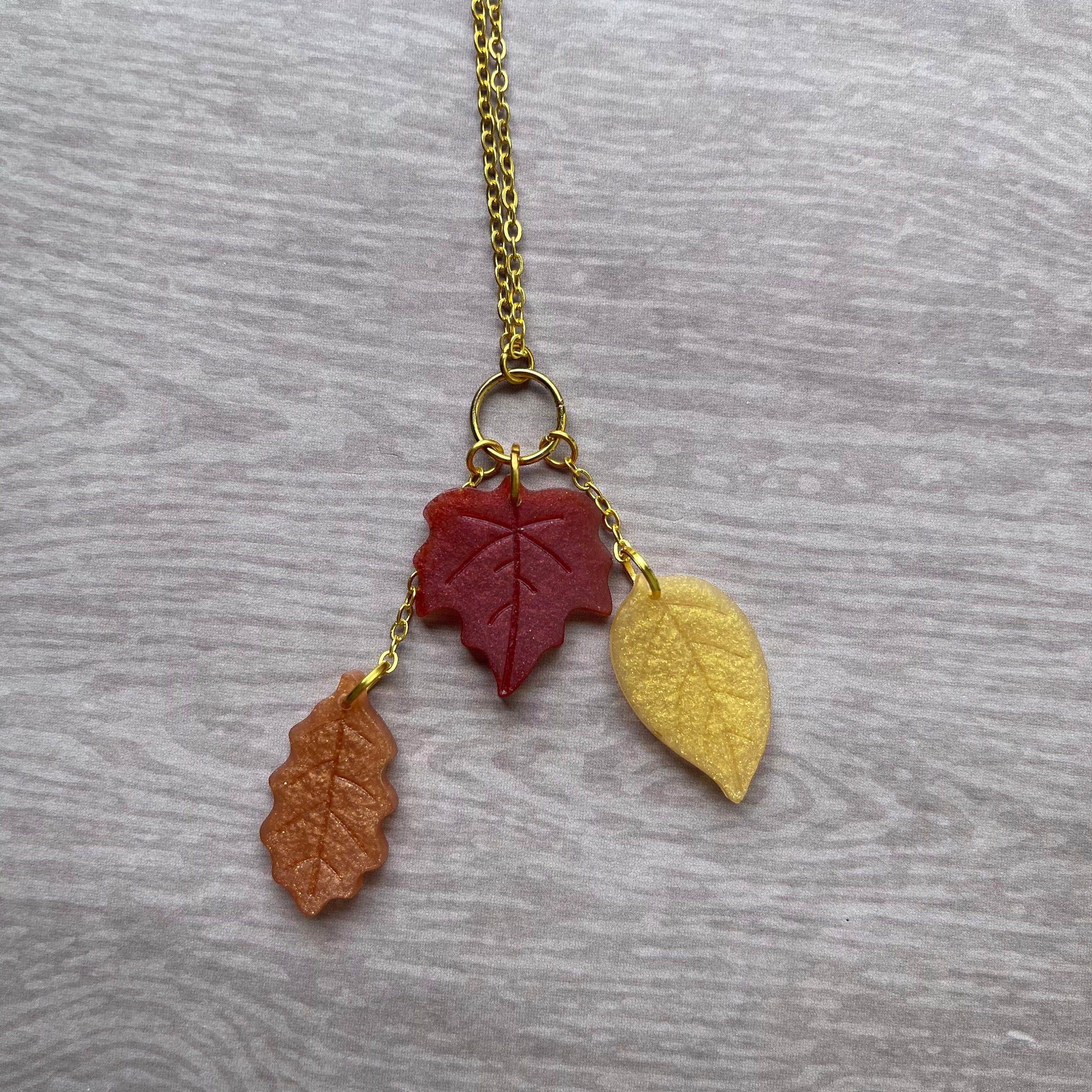 Autumn Leaves Falling Tassel Necklace