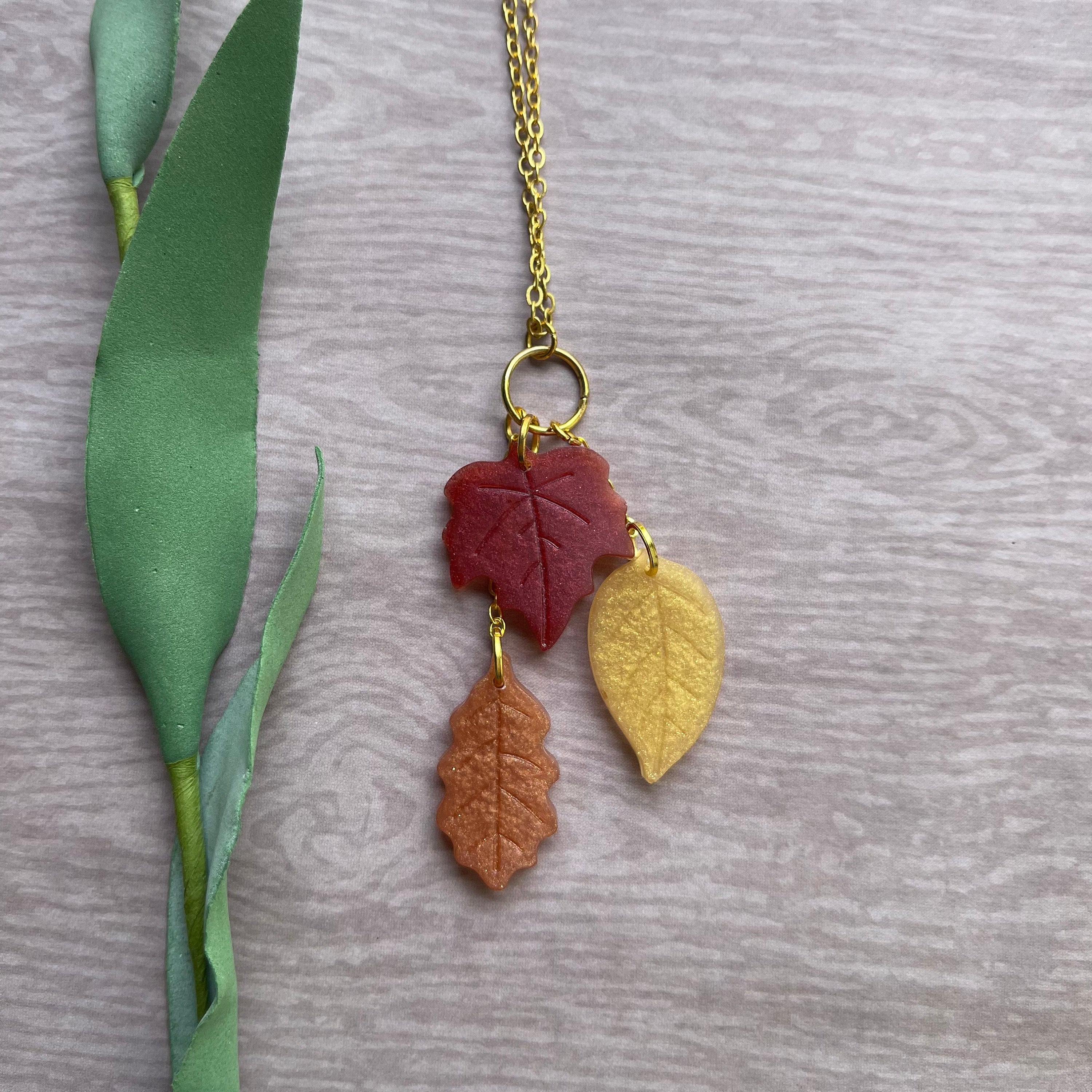 Autumn Leaves Falling Tassel Necklace